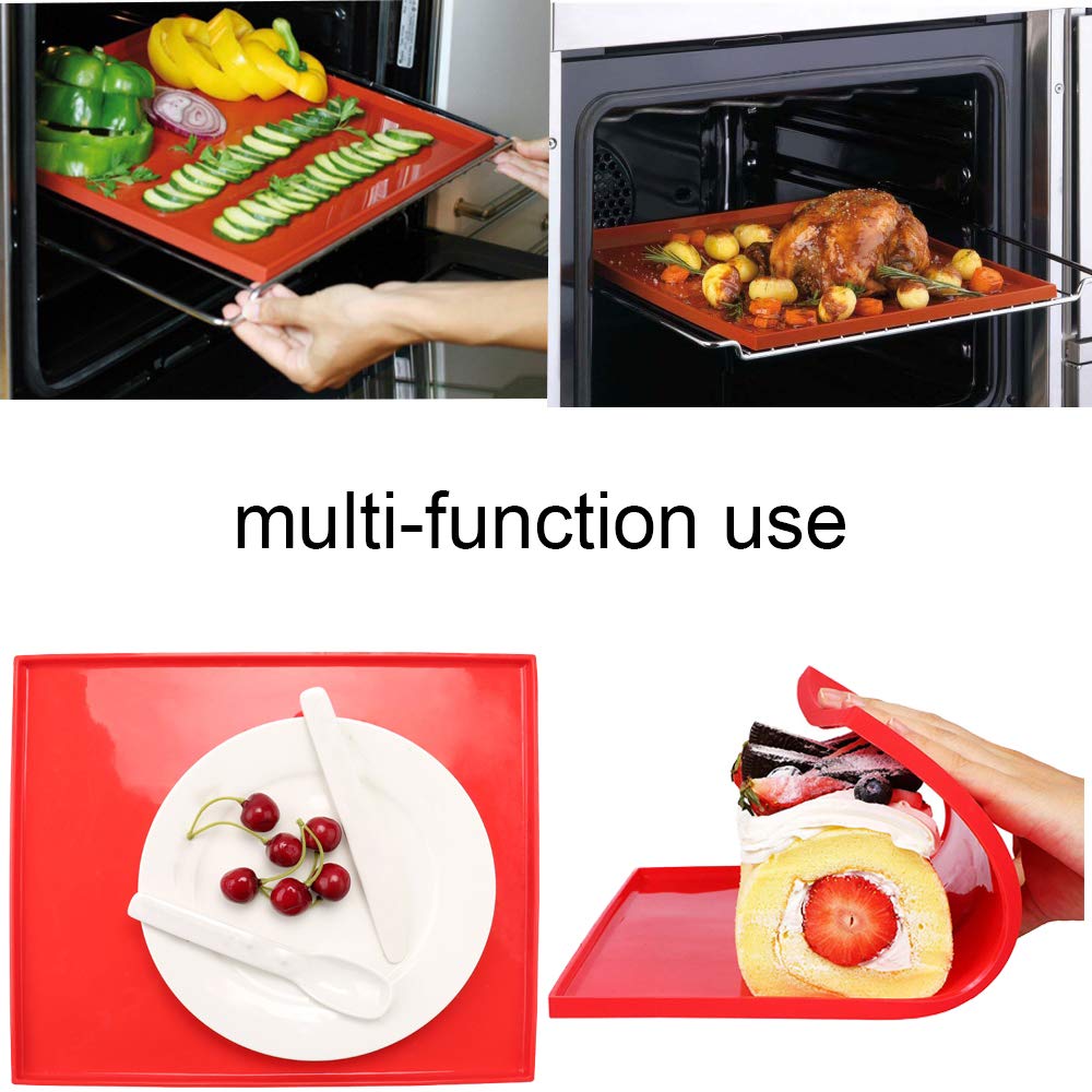 Yuanaiyi Swiss Roll Cake Mat - Flexible Multipurpose Silicone Sheet Nonstick Jelly Roll Pan Baking Tray Pastry Mat Pizza Cookies