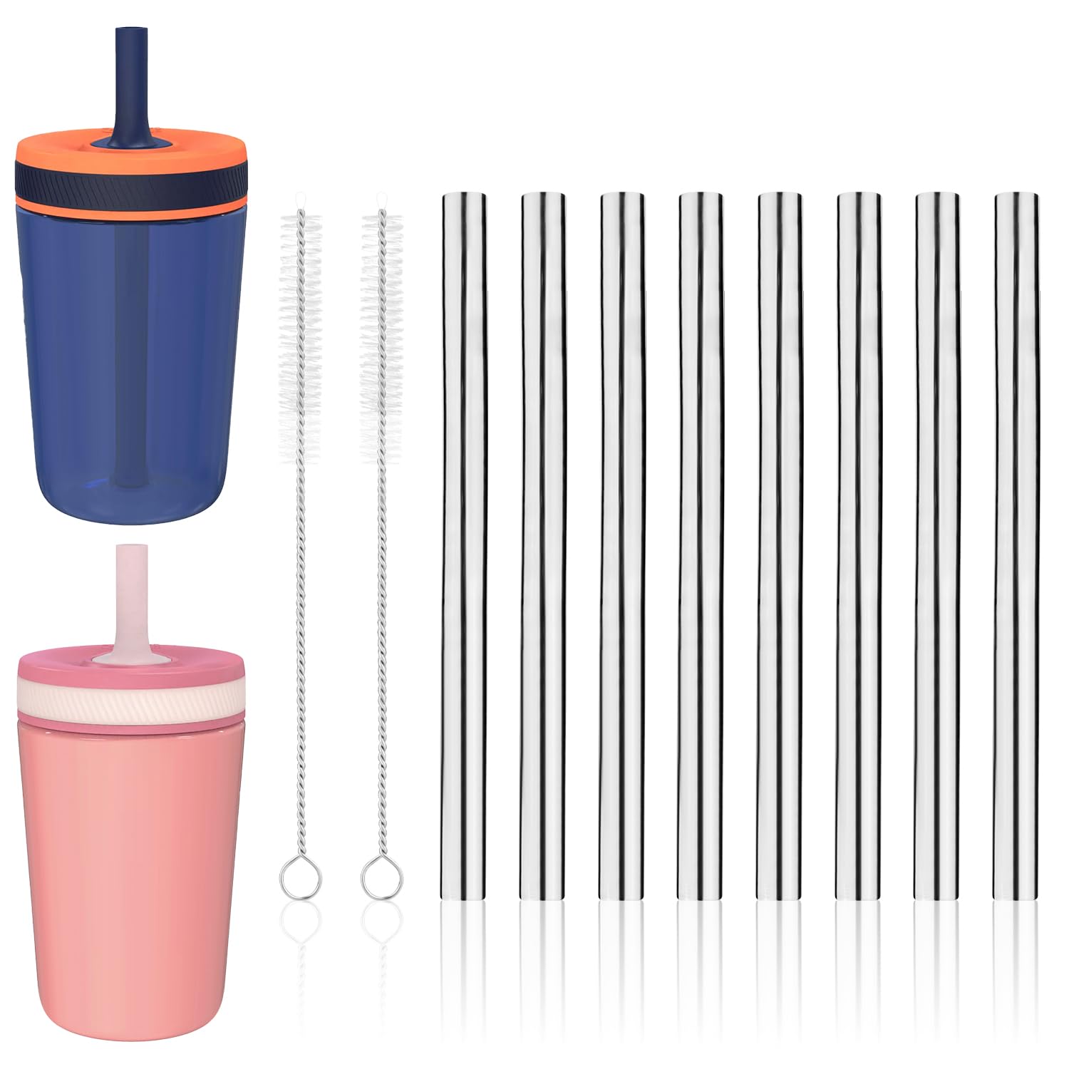 8pcs Metal Straw Replacement for Zak Designs Kelso 15oz Water Bottle