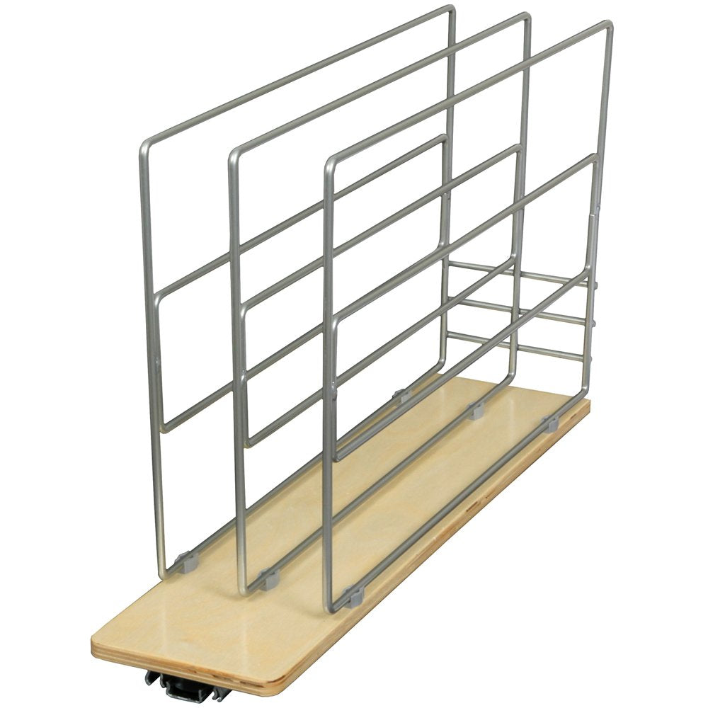Knape & Vogt TDROFNW6 in. Tray Divider Roll Out Cabinet Organizer, Frosted Nickel