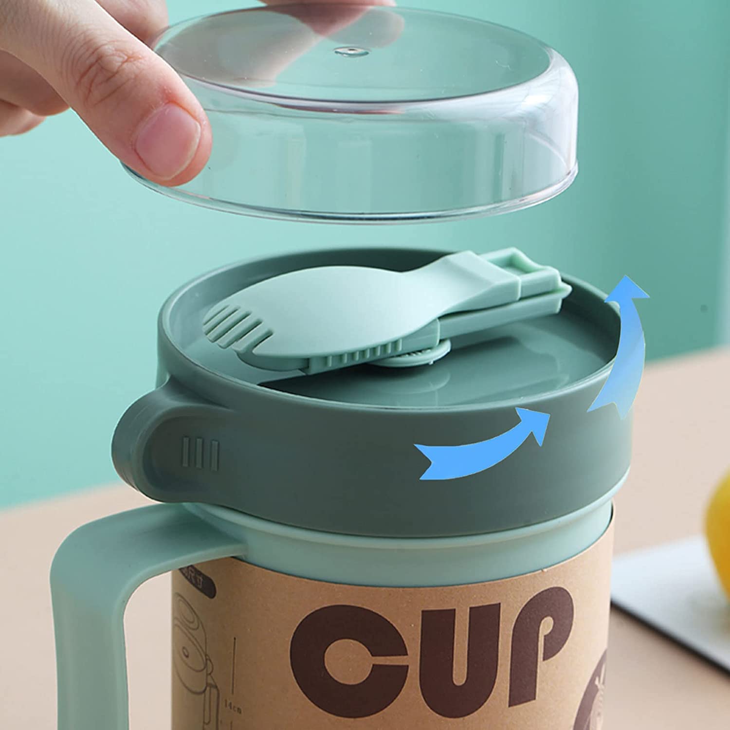 Sunshno Soup Mug With Lid And Scoop,18 Ounce Microwave Soup Mugs Food Flasks Oven Milk Cup Food Jar Container For Breakfast Soup