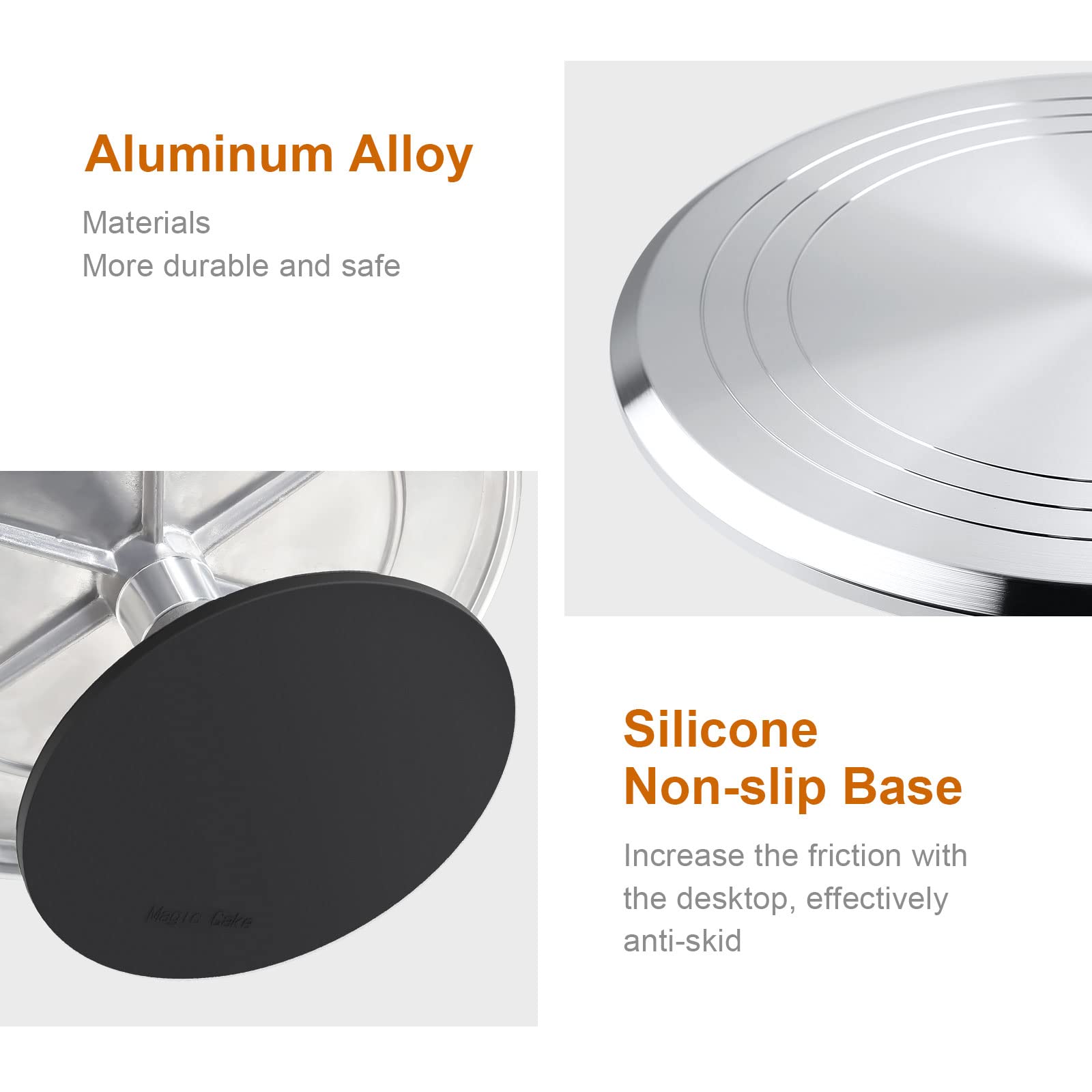 12'' Cake Stand, Cake Spinner Cake Decorating Supplies, Round Decorating Turntable Revolving Aluminum Table Holder Baking Displa