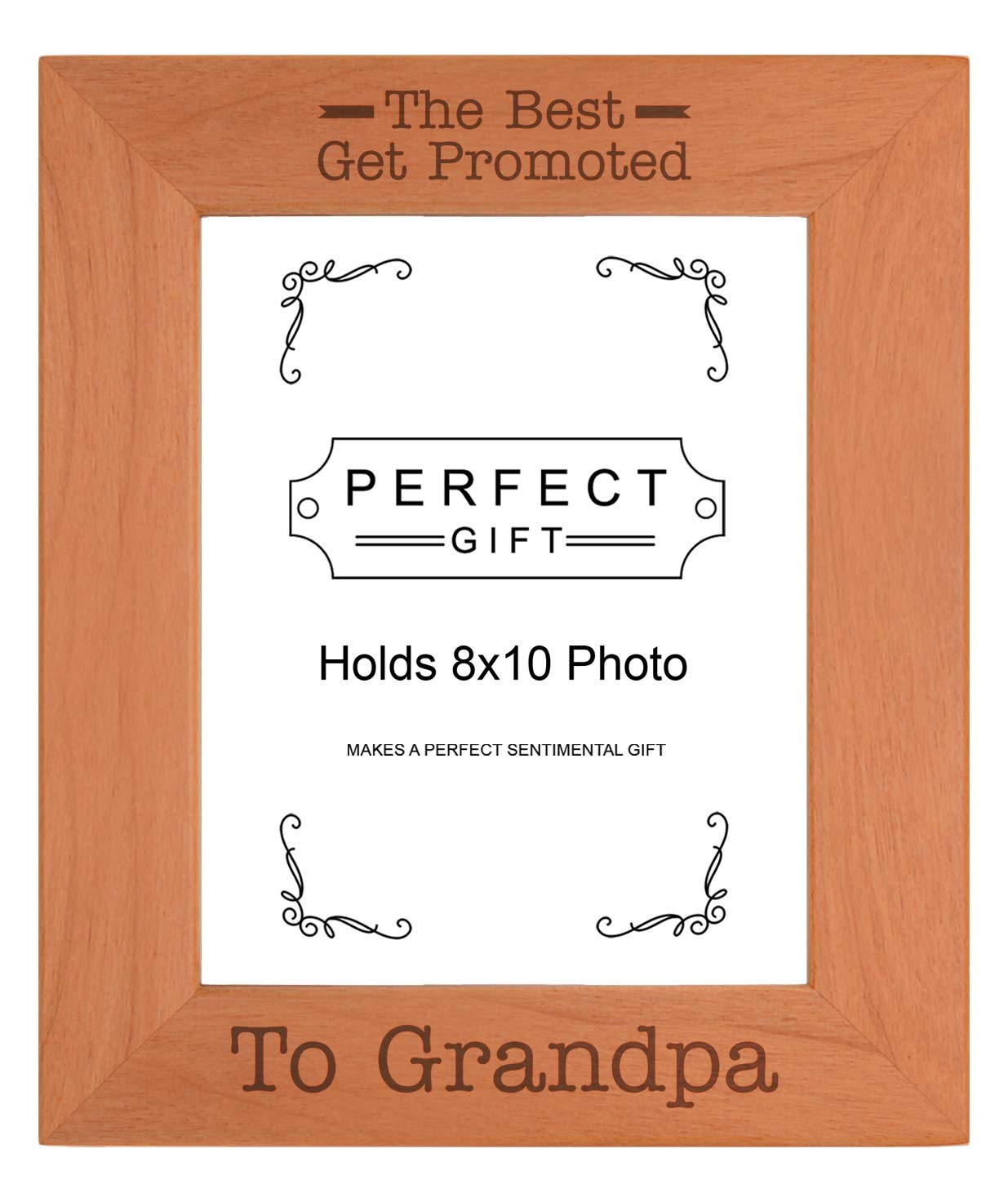 Sentimental Photo Frame The Best Get Promoted To Grandpa Wood Engraved 8x10 Portrait Picture Frame