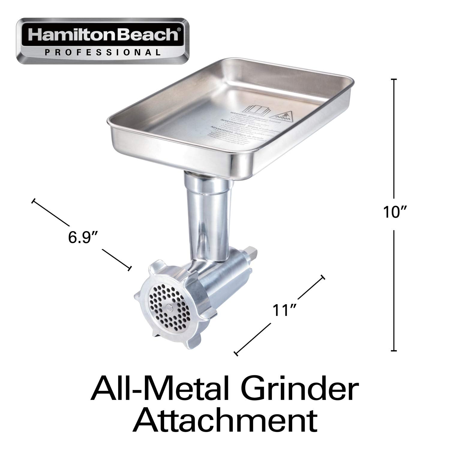 HAMILTON BEACH PROFESSIONAL 63245 Stand Mixer Specialty Metal Meat and Food Grinder Attachment Set  STAINLESS STEEL