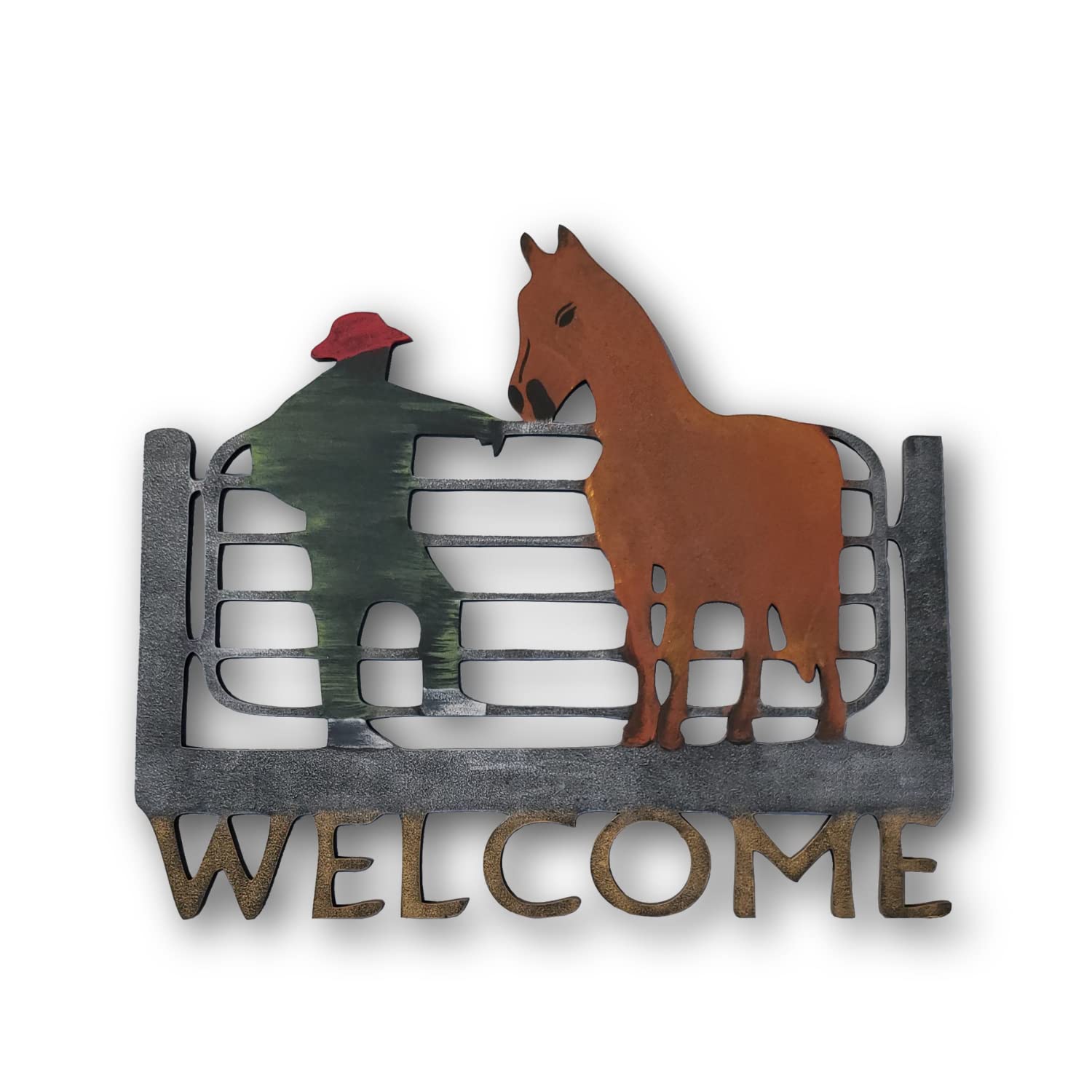Chalk My Theme A Man with a Horse Cowboy Welcome Wall Art, Wooden Wall Hanging Decor, Decorative Items for Girls, Boys, and Adul