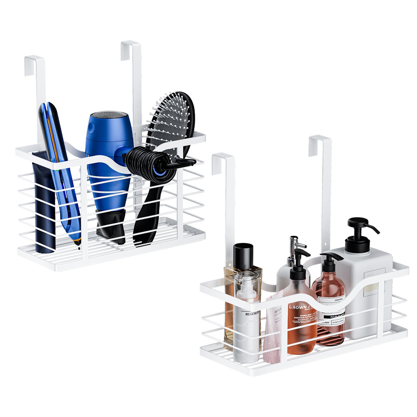 Carwiner Hair Dryer Holder, 2Pc Hair Tool Organizer, Blow Dryer Holder, Adjustable Height Bathroom Cabinet Organizer Tray For Ha