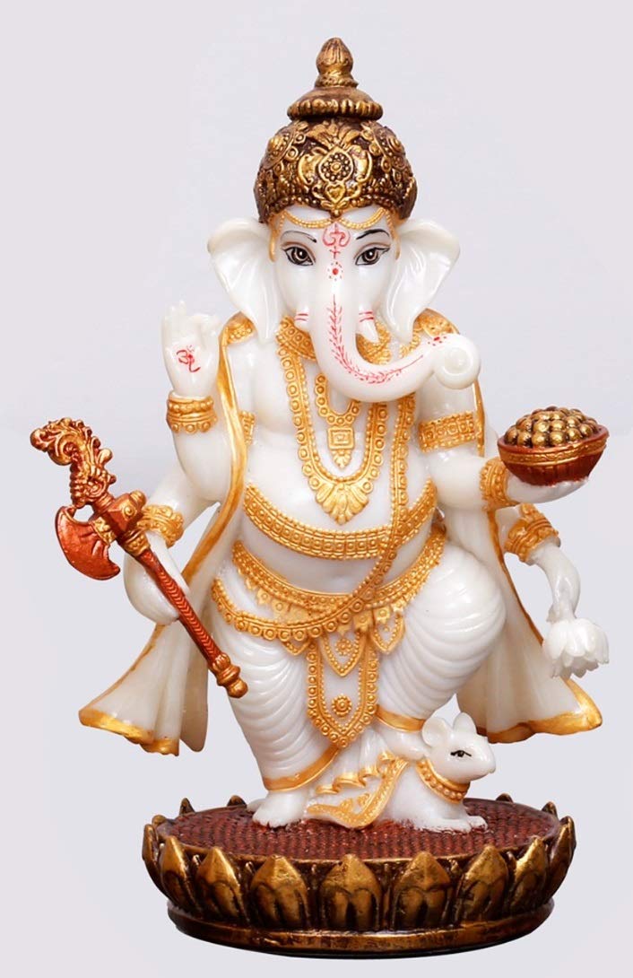 Sri Krishna Culture Polyresin Lord Ganesh Idol, 8, Multicolour