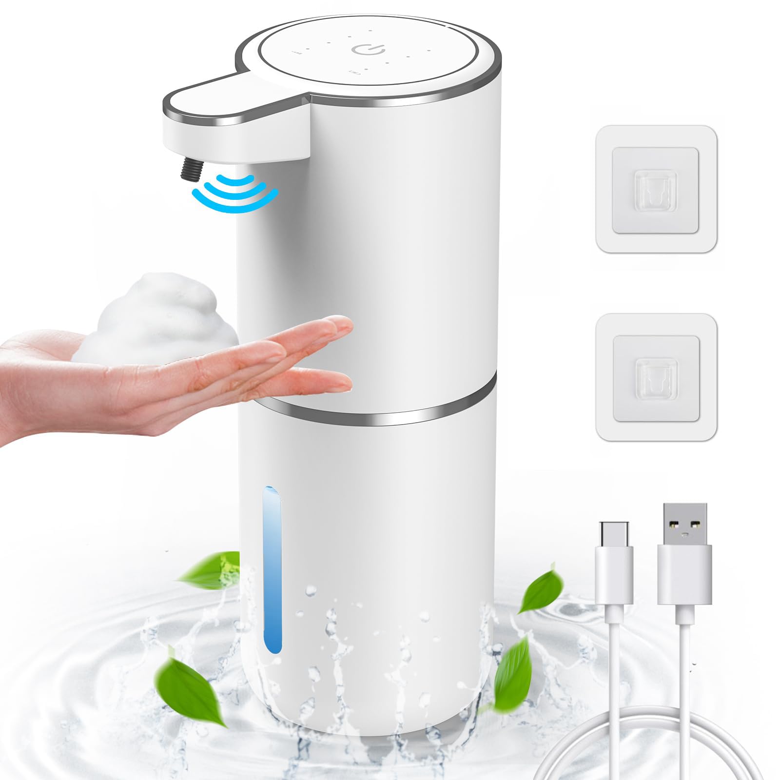 Homelylife Automatic Foam Soap Dispenser,12.85Oz Touchless Soap Dispenser With Smart Display,4 Levels Adjustable Liquid Hand Fre
