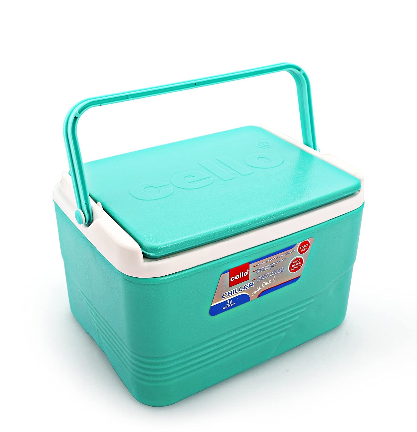 Cello Chiller Ice Box | Standard Size For Travel Party Bar Ice Cubes | Cold Drinks | Medical Purpose | 3 Litre, Green