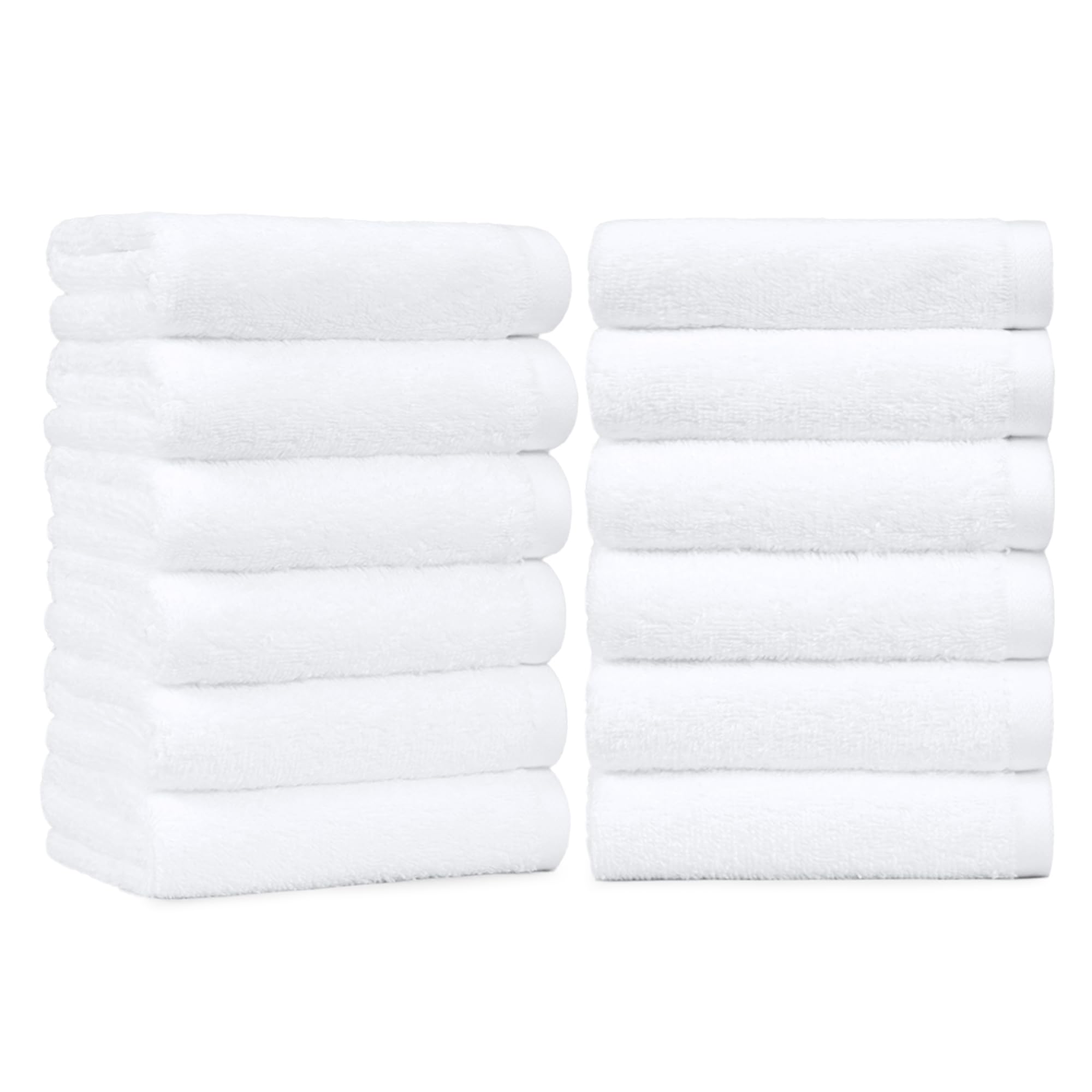 Amazon Basics Soft and Thick Cotton Hand Towels, 16 x 26 in, White, 12-Pack