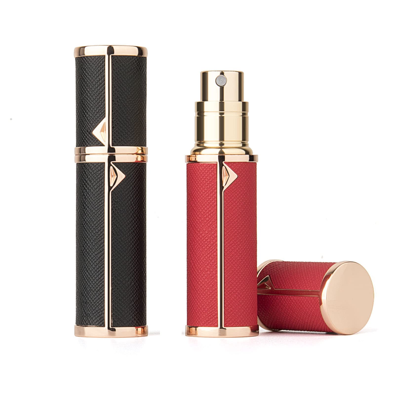 Refillable Perfume Bottle Atomizer For Travel,2Pcs 5Ml Empty Perfume Spray Fine Mist,Mini Luxury Leather Refill Pump Case,For Ma