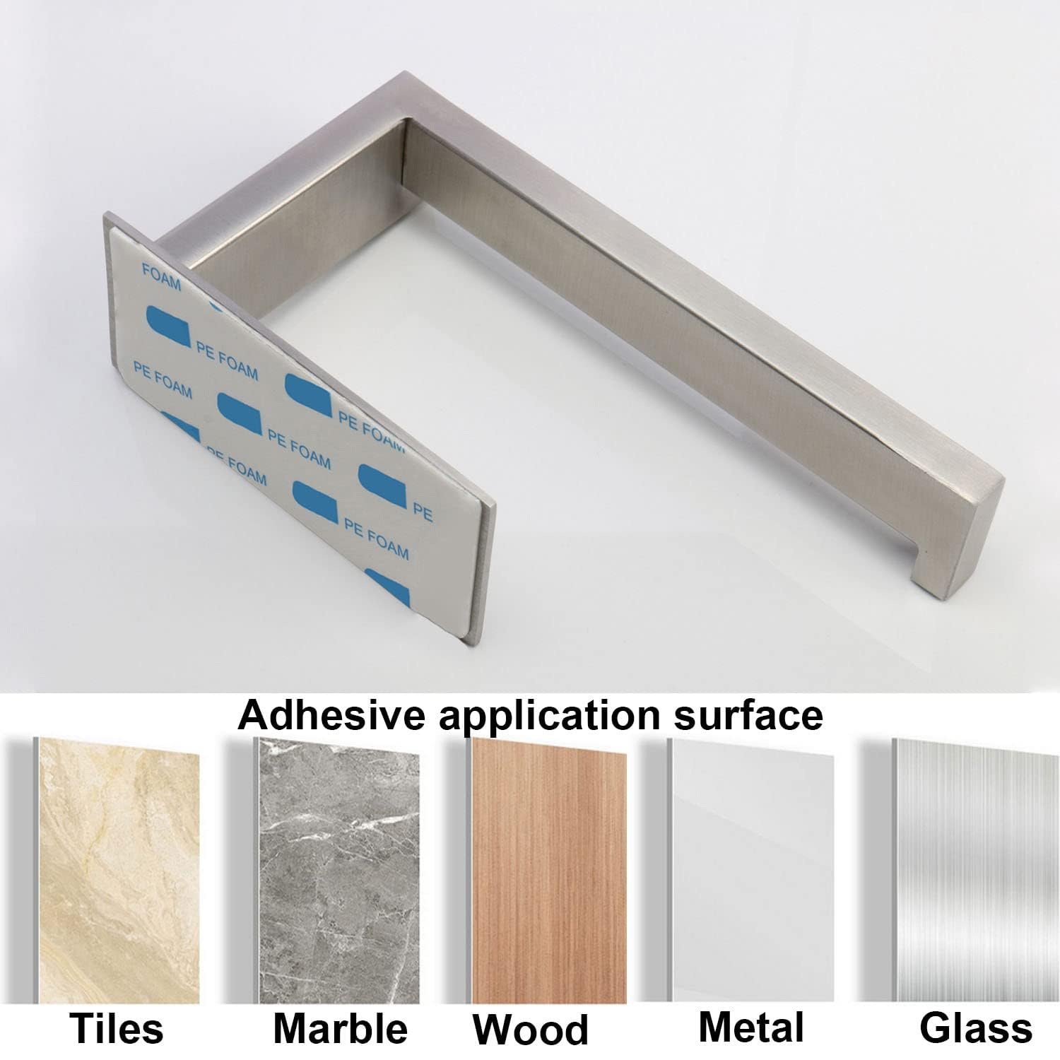Vanloory Toilet Paper Holder  Self Adhesive Tissue Holder Stainless Steel Rustproof Paper Roll Holder  No Drilling Easy to Install  Toilet Paper Rack Suitable for Office  Bathroom (2  Brushed Nickel)