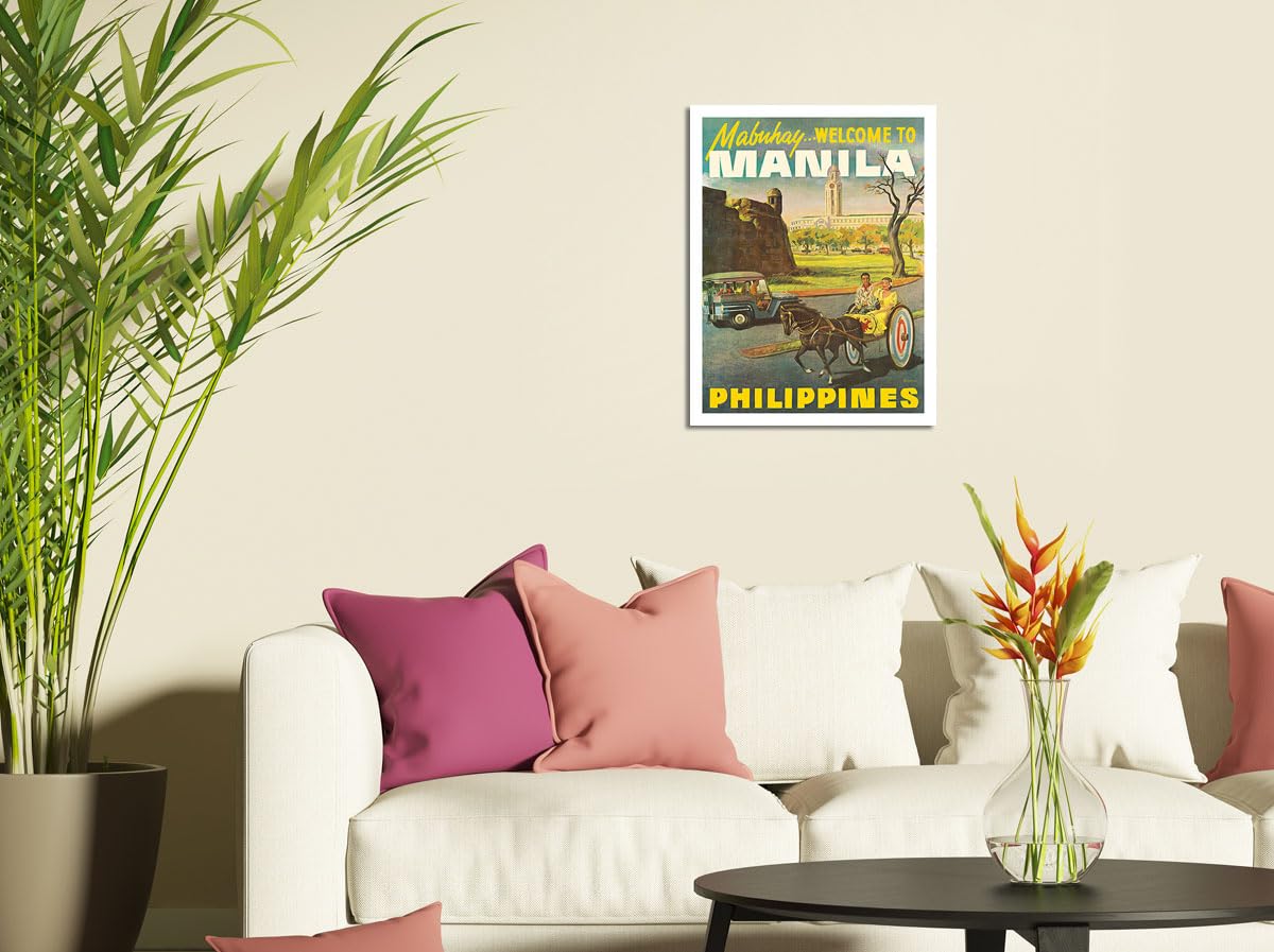 Manila Philippines - Mabuhay (Welcome) - Vintage Travel Poster C.1950S - Fine Art Matte Paper Print (Unframed) 30X44In