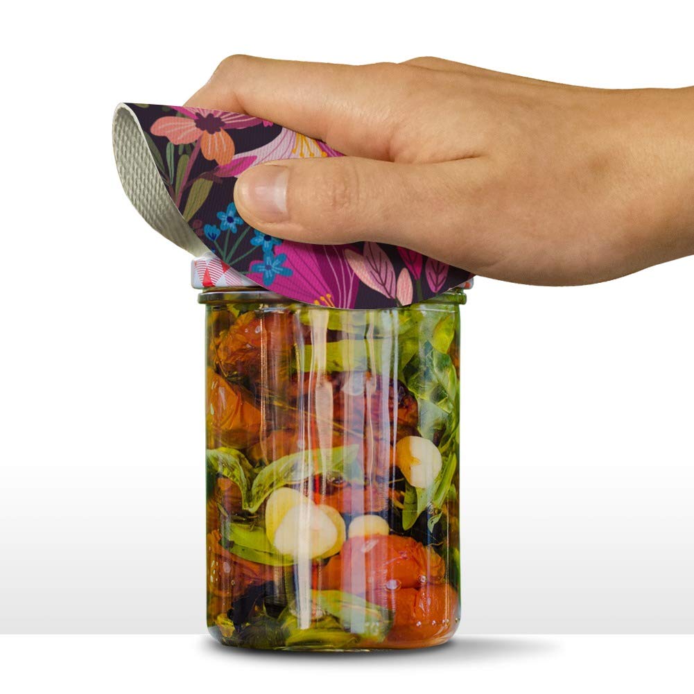 Haruna Floral Pattern Round Rubber Non-Slip Jar Gripper Lid Opener