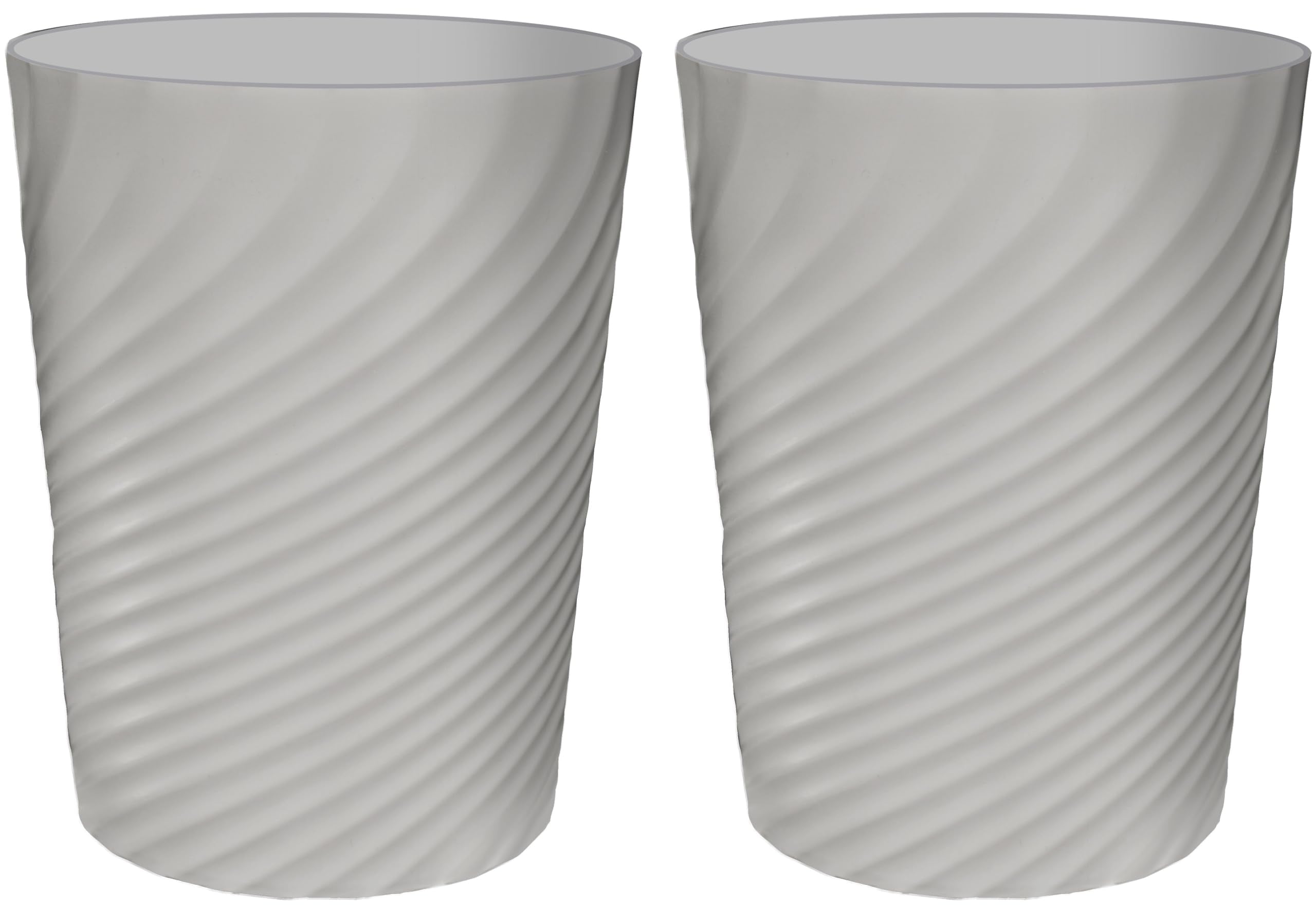 DAJITRE 1.8 Gallon Small Trash Can Wastebasket Recycling Bin Slim Profile for Compact Spaces Bathroom  Office  Bedroom  Kitchen (1.8 Gallon-2pack  Grey) ()