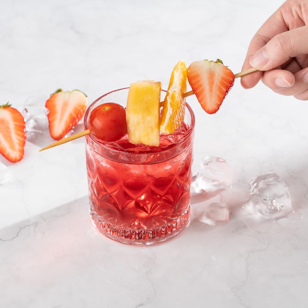 7 Inch Kebab Skewers, 100 Squared Wooden Skewers - Pointed, Sturdy, Natural Bamboo Skewer Sticks, Disposable, For Barbeques, Par