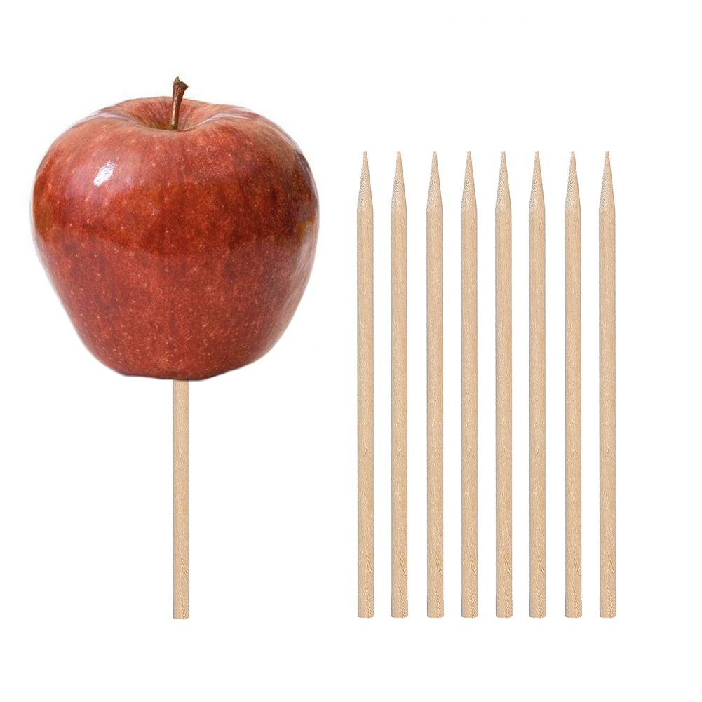 Hansgo Wooden Candy Apple Skewer Sticks, 6Mm 5.25Inch Natural Skewers Bbq Caramel Apple Sticks Cotton Candy Stick Rock Candy Sti