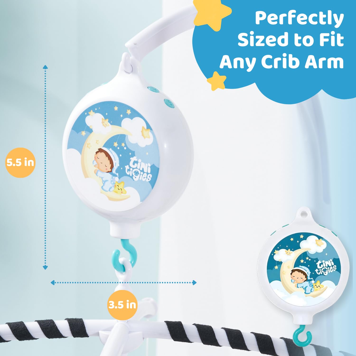TINITIGIES Montessori Mobile Baby for Crib - Black and White Mobile Give Visual Stimulation to Engage Your Newborn - Baby Crib M