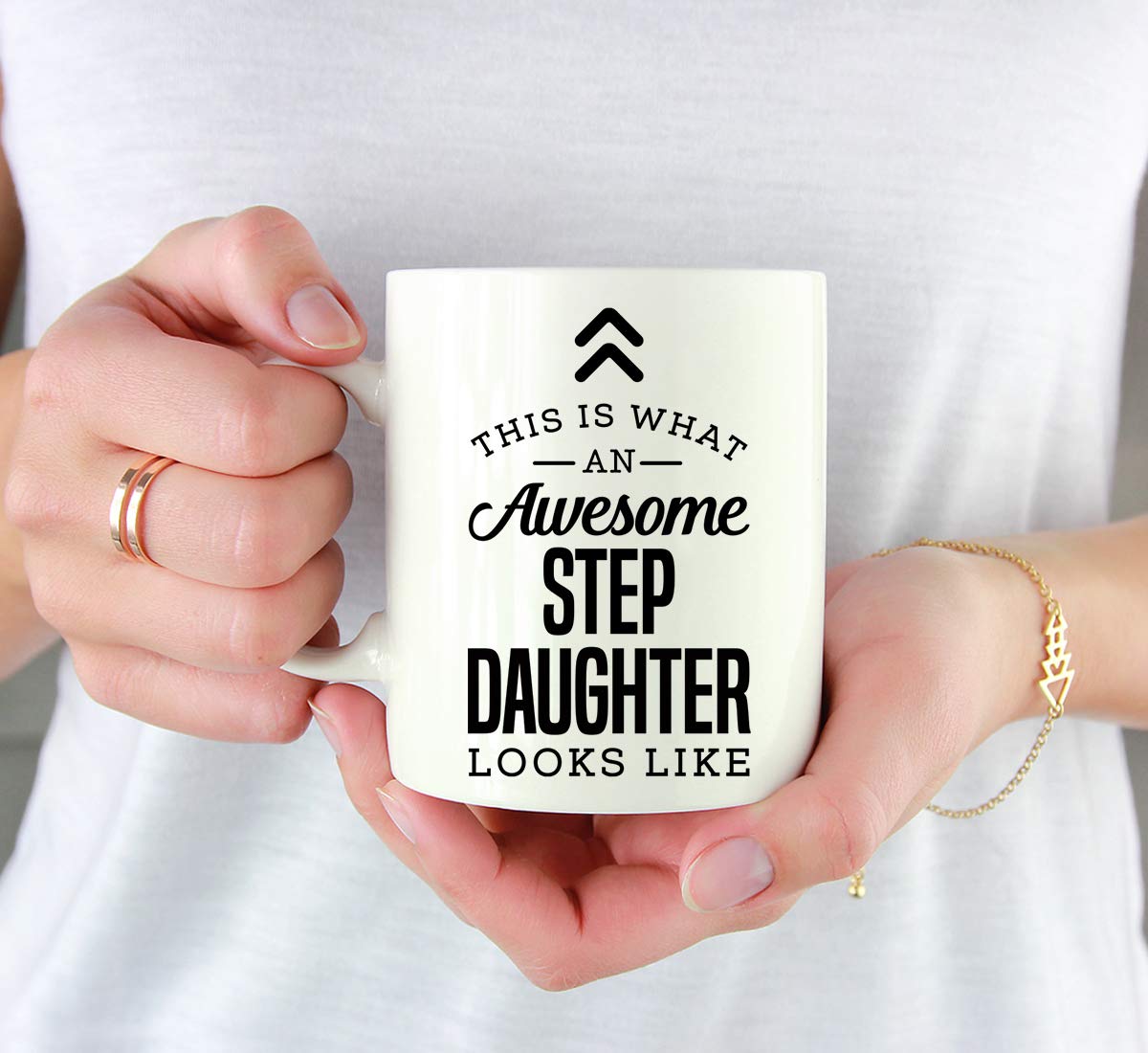 Andaz Press 11oz. Ceramic Coffee Tea Mug Gift, This is What an Awesome Step Daughter Looks Like, 1-Pack, Birthday Gift Ideas Cow