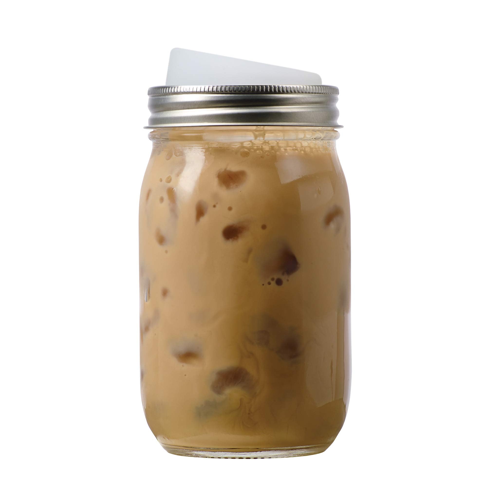 Jarware Translucent 82670 Regular Mouth Drink Lid, Set Of 4, Without Straws