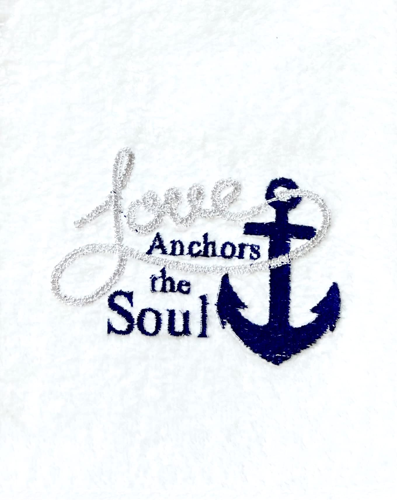 Serafina Home Nautical Ocean Guest Hand Towels: Coastal Love Anchors The Soul, 2 Piece Soft Absorbent