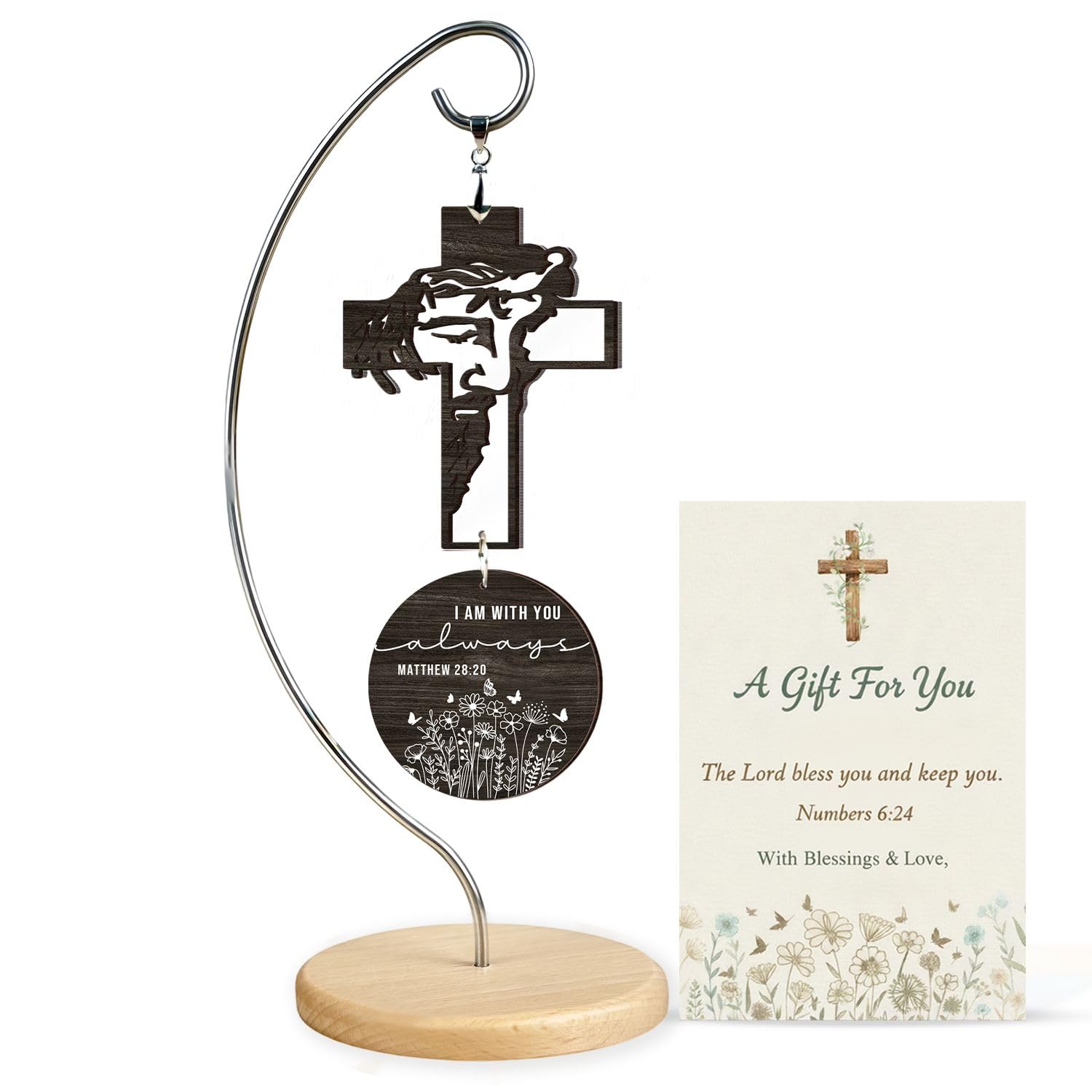 Christian Jesus Hanging Decor, Christian Gifts for Men, Women, Jesus Ornament Religious Gift, Faith-Based Inspirational Gift for