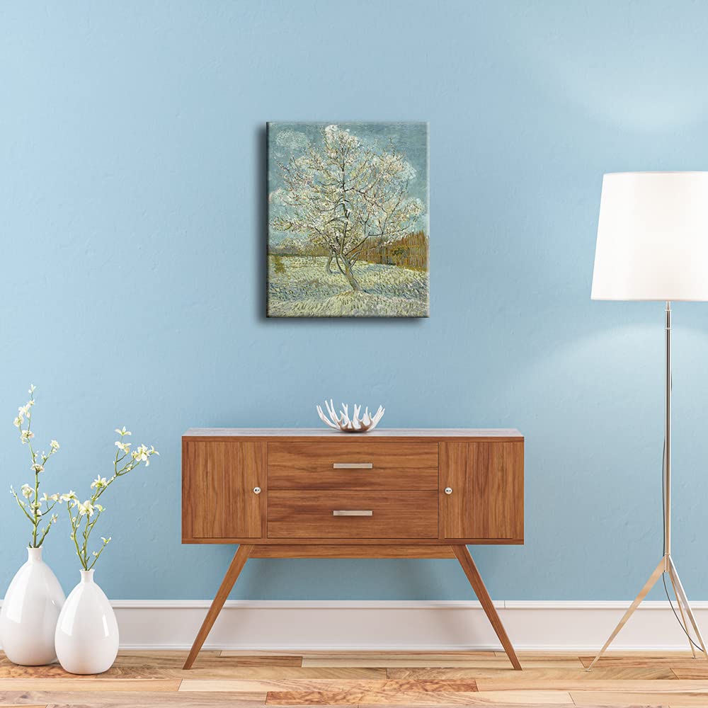 Wieco Art The Pink Peach Tree By Van Gogh Famous Oil Paintings Reproduction Large Modern Stretched And Framed Landscapes Artwork