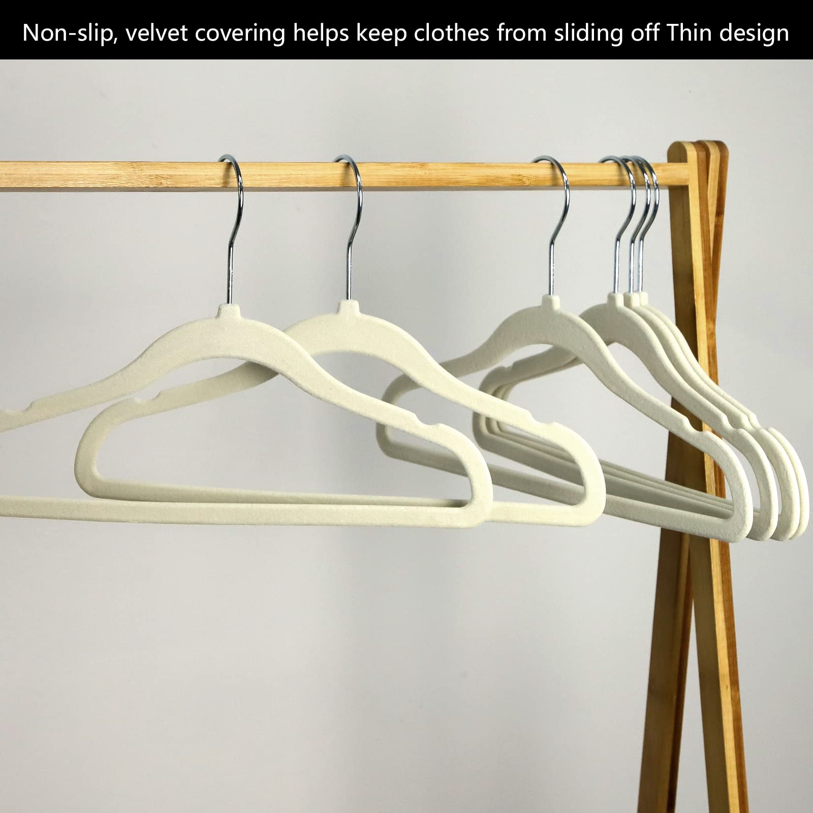 Goodtou Kids Velvet Hangers Baby Hangers For Closet 20 Pack Non Slip Childrens Infant Hangers Beige