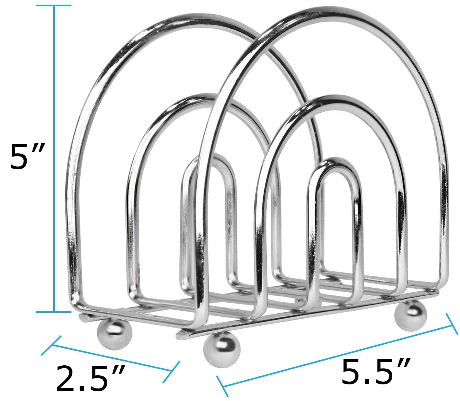 Blue Donuts Chrome Collection Napkin Holder - Classic Napkin Holders For Tables, Dining Table Napkin Holders For Kitchen, Kitche