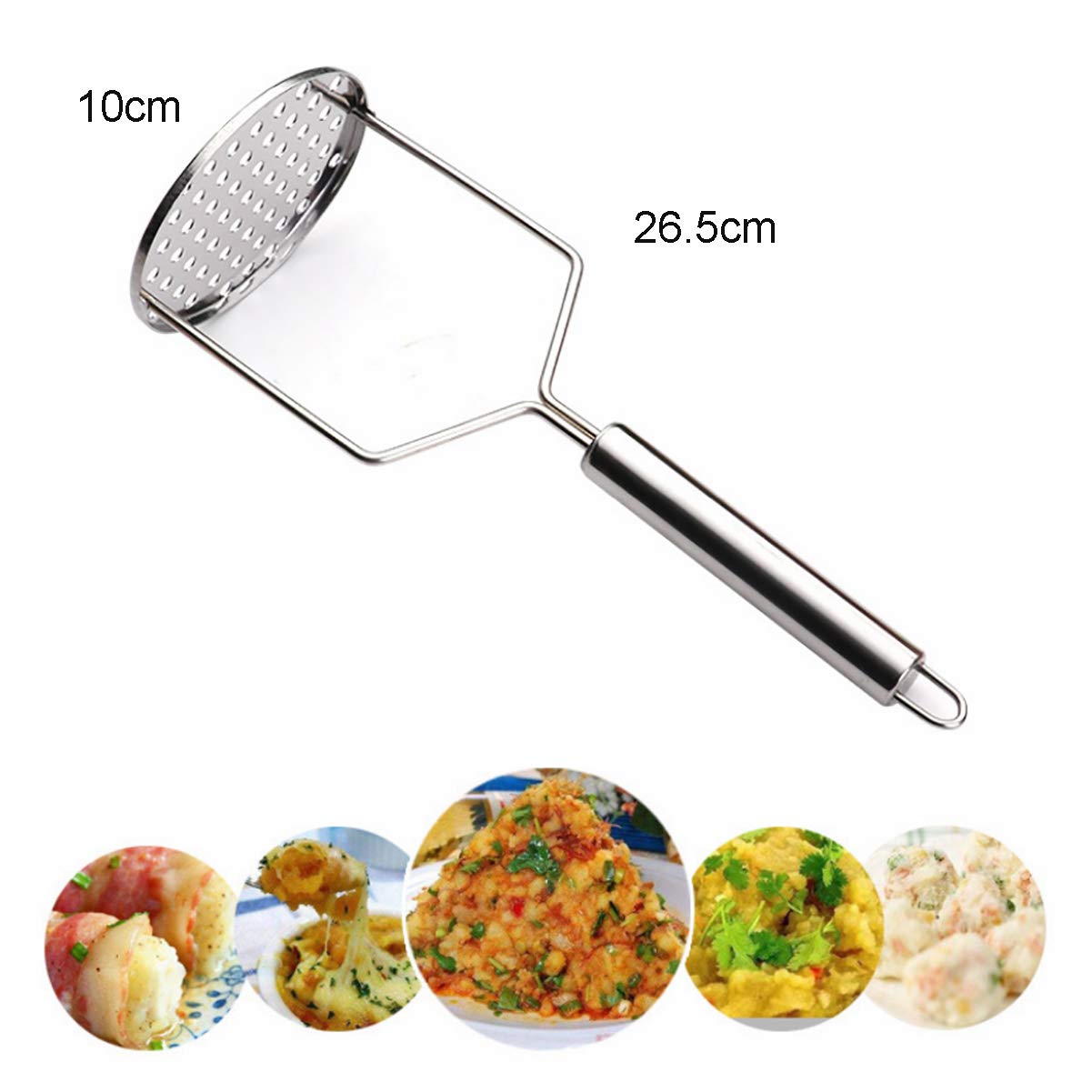 Potato Masher, Potatoes Masher Stainless Steel, Masher Kitchen Tool, Hand Masher For Bean, Vegetable, Fruits, Baby Food, Smooth
