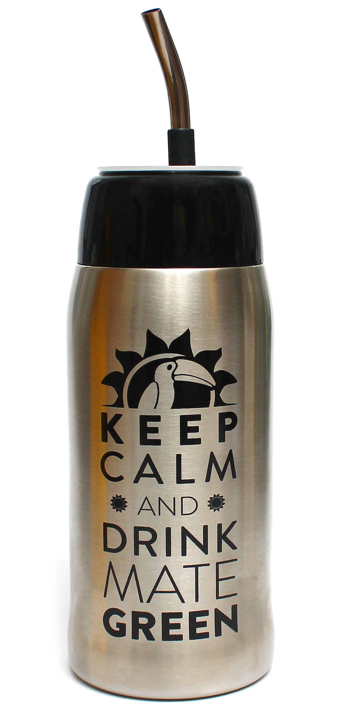 Mate Green Yerbomos 4.0 Black 580 ml for Yerba Mate Tee 580 ml, a Portable Accessory for Yerba Mate, Works Like a Thermos Flask 