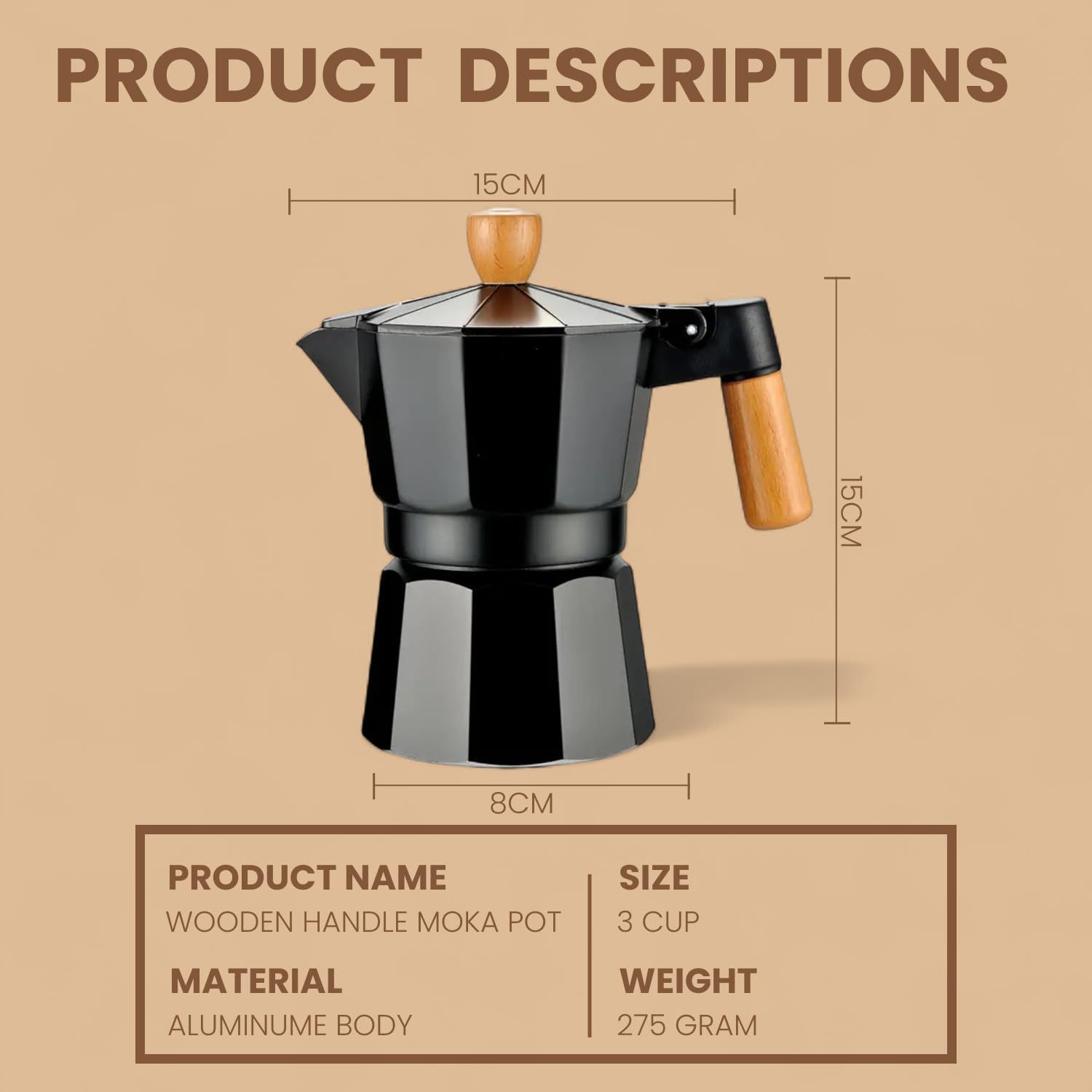 Aashonee Italian Coffee Maker - Espresso Moka Pot For Classical Taste Greca Coffee Enthusiast - Quality Espresso Maker Stove Top