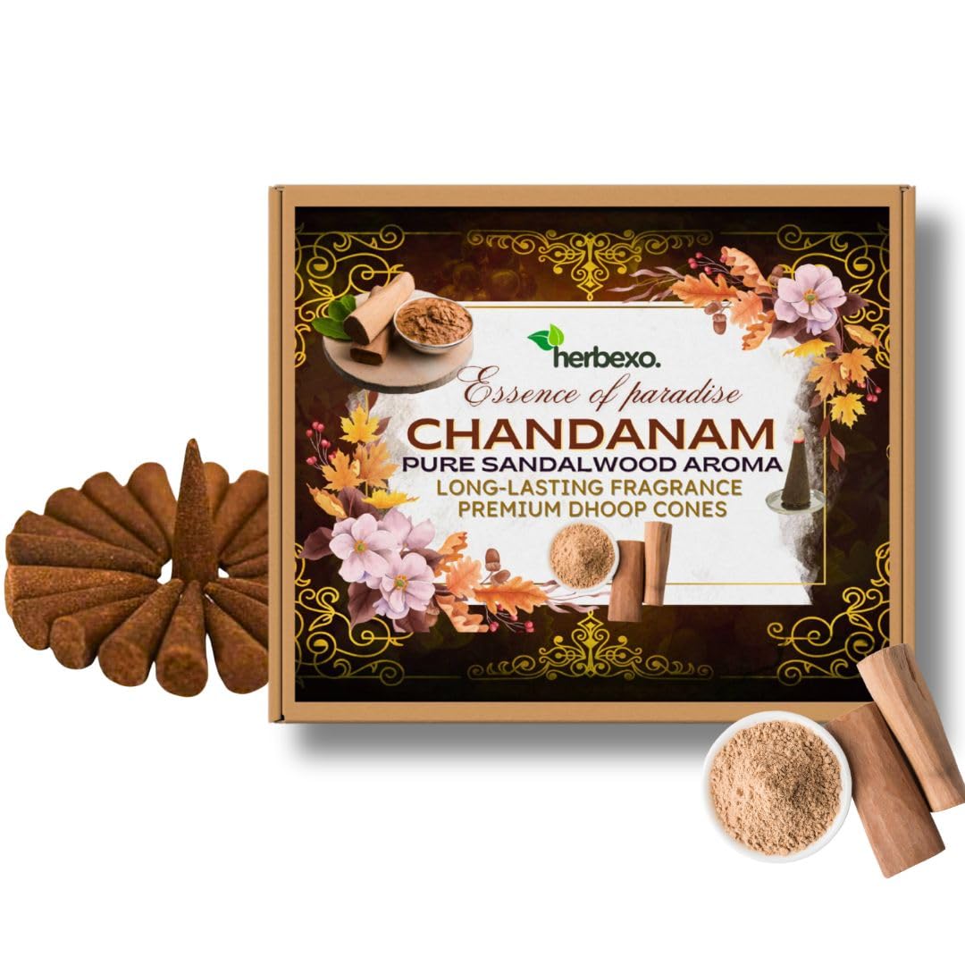Shudh Chandan Dhoop, Herbal Dhoop, Pure Sandalwood Fragrance, Long Lasting, Low Smoke, 100% Natural Chandan Attar Infused Dhoop 