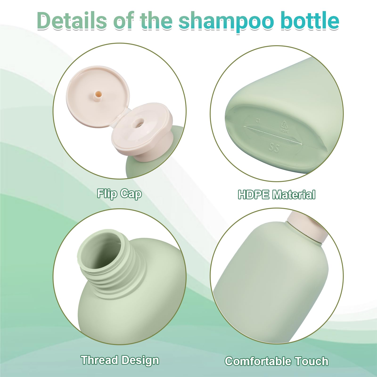 Umetass 3.4 Oz Small Plastic Travel Shampoo Bottles, Empty Plastic Squeeze Bottles With Flip Cap For Toiletries, Leakage-Proof T