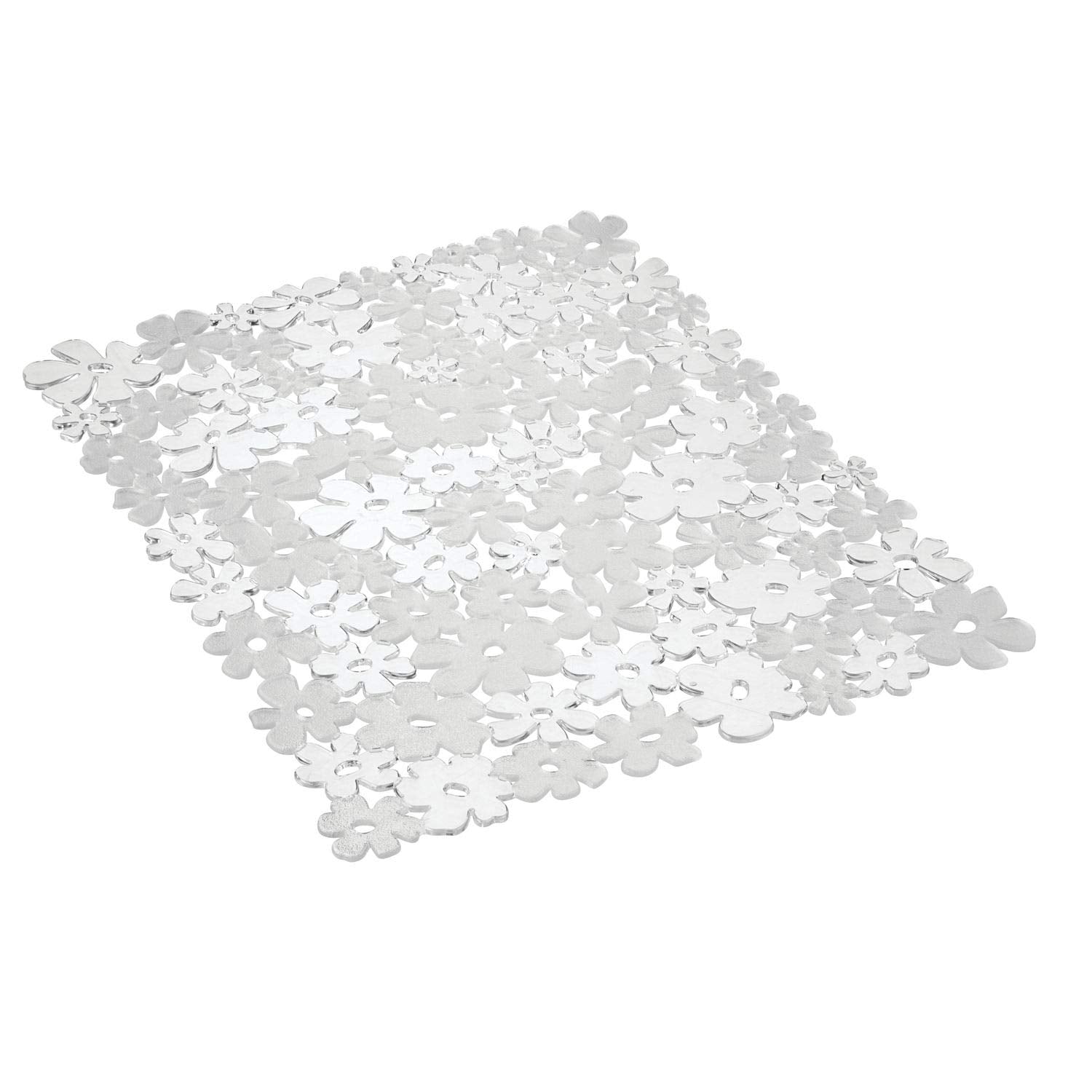 iDesign Blumz Floral BPAFree Flexible PVC Plastic Large Sink Protector Mat  16 x 12.5, Clear