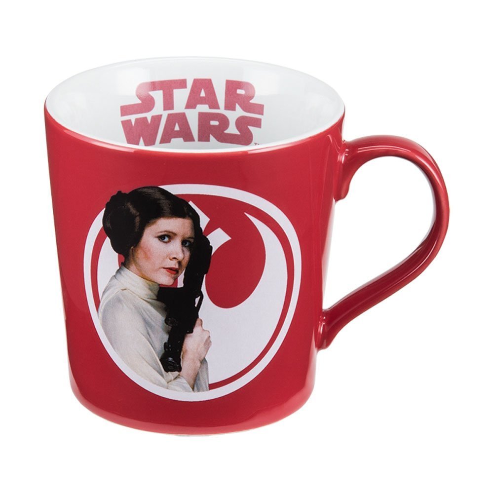 Vandor Star Wars Princess Leia 12 Ounce Ceramic Mug  Red/White