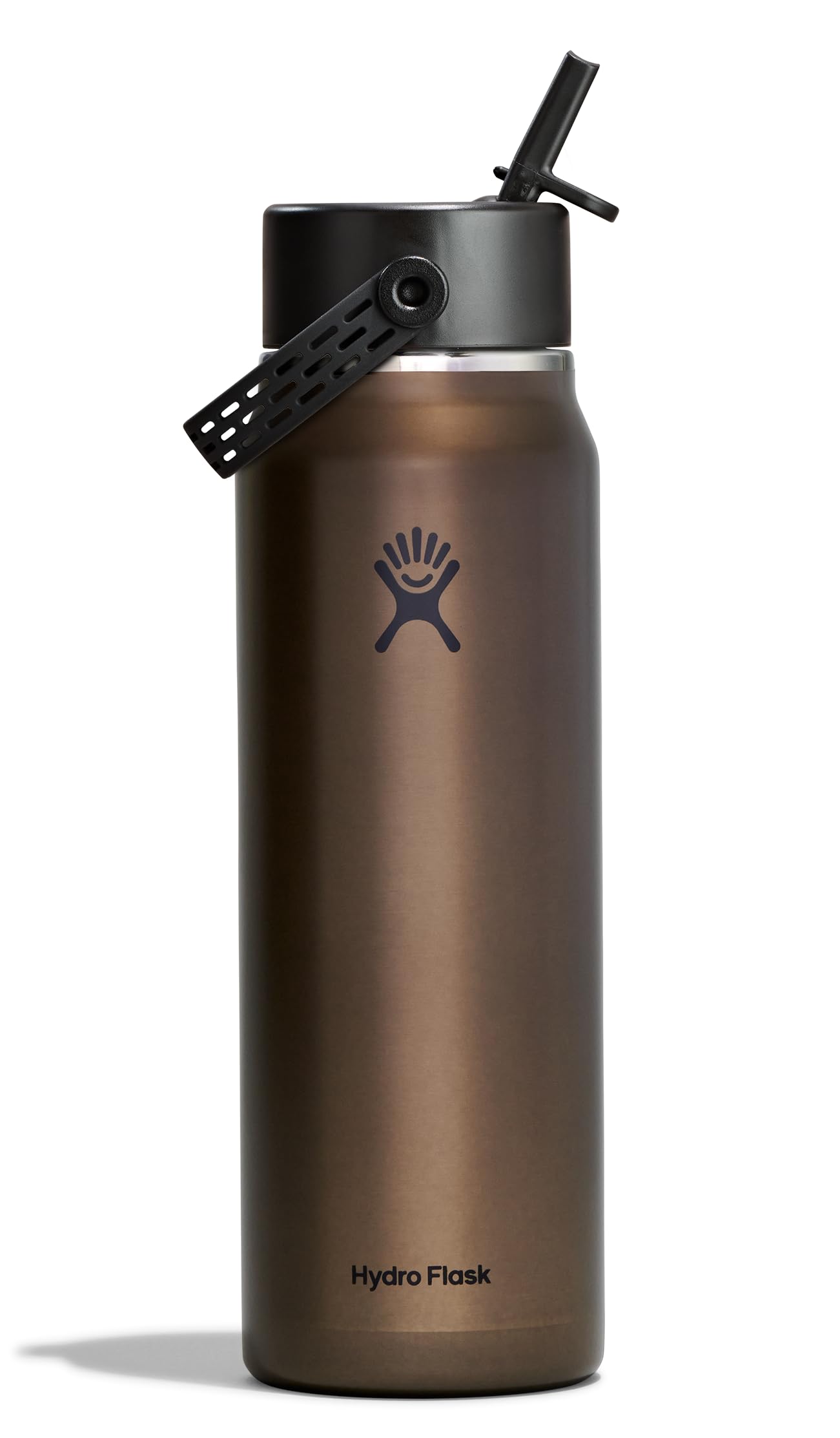 Hydro Flask 32 Oz Lightweight Wide Straw Lid - Insulated Stainless Steel Water Bottle - Hiking, Commuting Obsidian