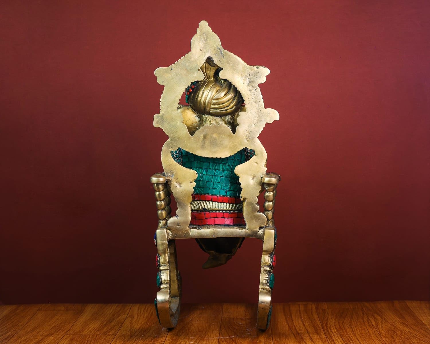 Shivaji Arts Brass Ganesha Statue On Rocking Chair, 16.5 Inch Big Large Ganesh Idol On Reading Book In Brass, Resting Ganesh Ido