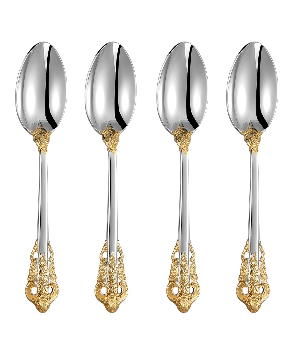 Keawell Luxury 7'' Tea Spoon, Set Of 4, 18/10 Stainless Steel, Sturdy Dessert Spoon, Gorgeous Design With Exceptional Mirror Pol