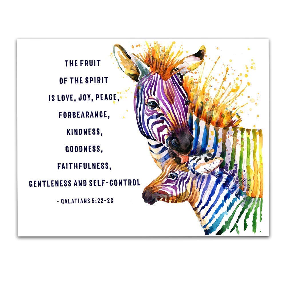 Tj Originals Galatians 5:22-23'' The Fruit Of The Spirit Is. Bible Verse Wall Print- Unframed 11 X 14 Watercolor Print - Inspira