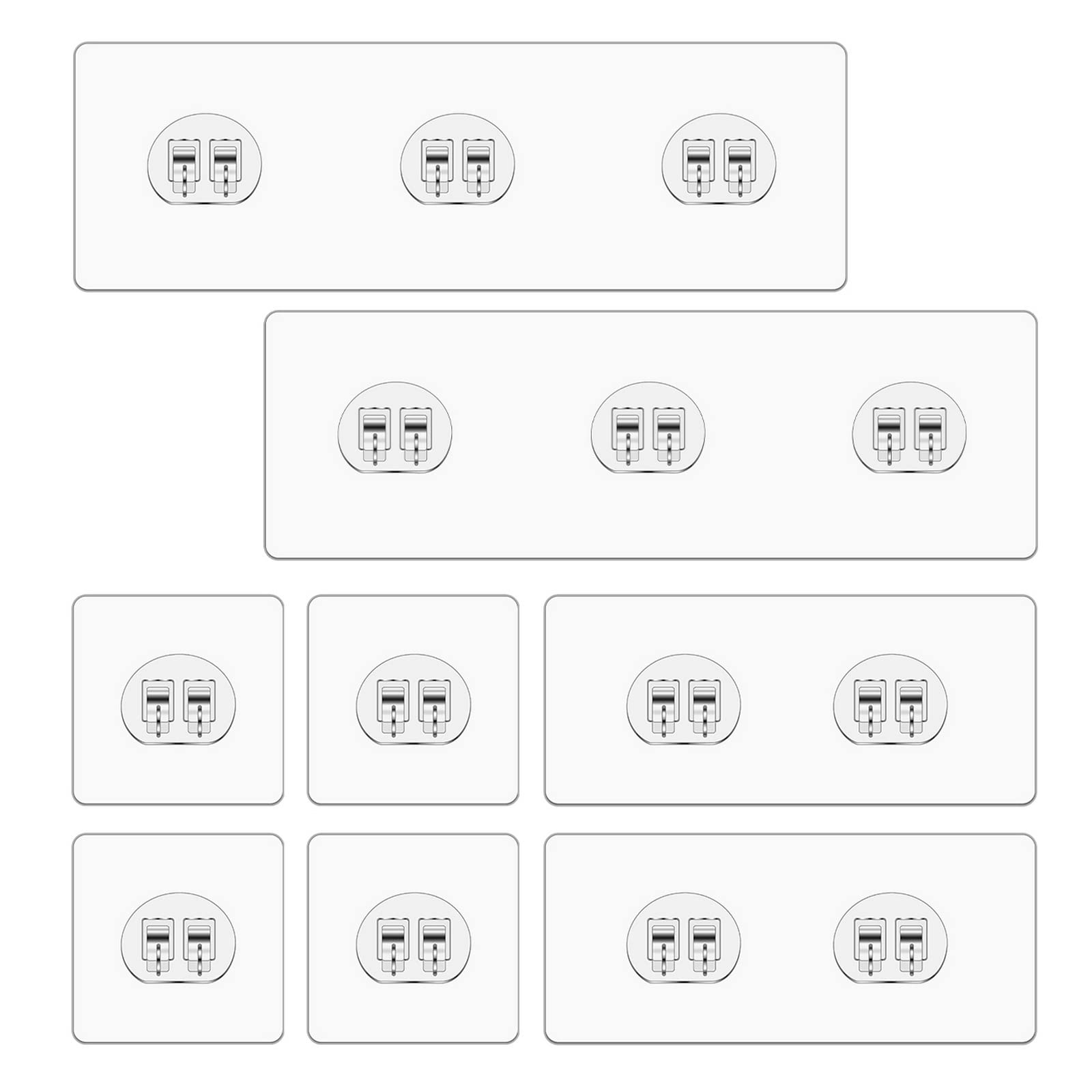 8 Pack Shower Caddy Adhesive Replacement, Adhesive Shower Hooks Strong Adhesive Wall Hooks Waterproof Adhesive Hooks For Shower