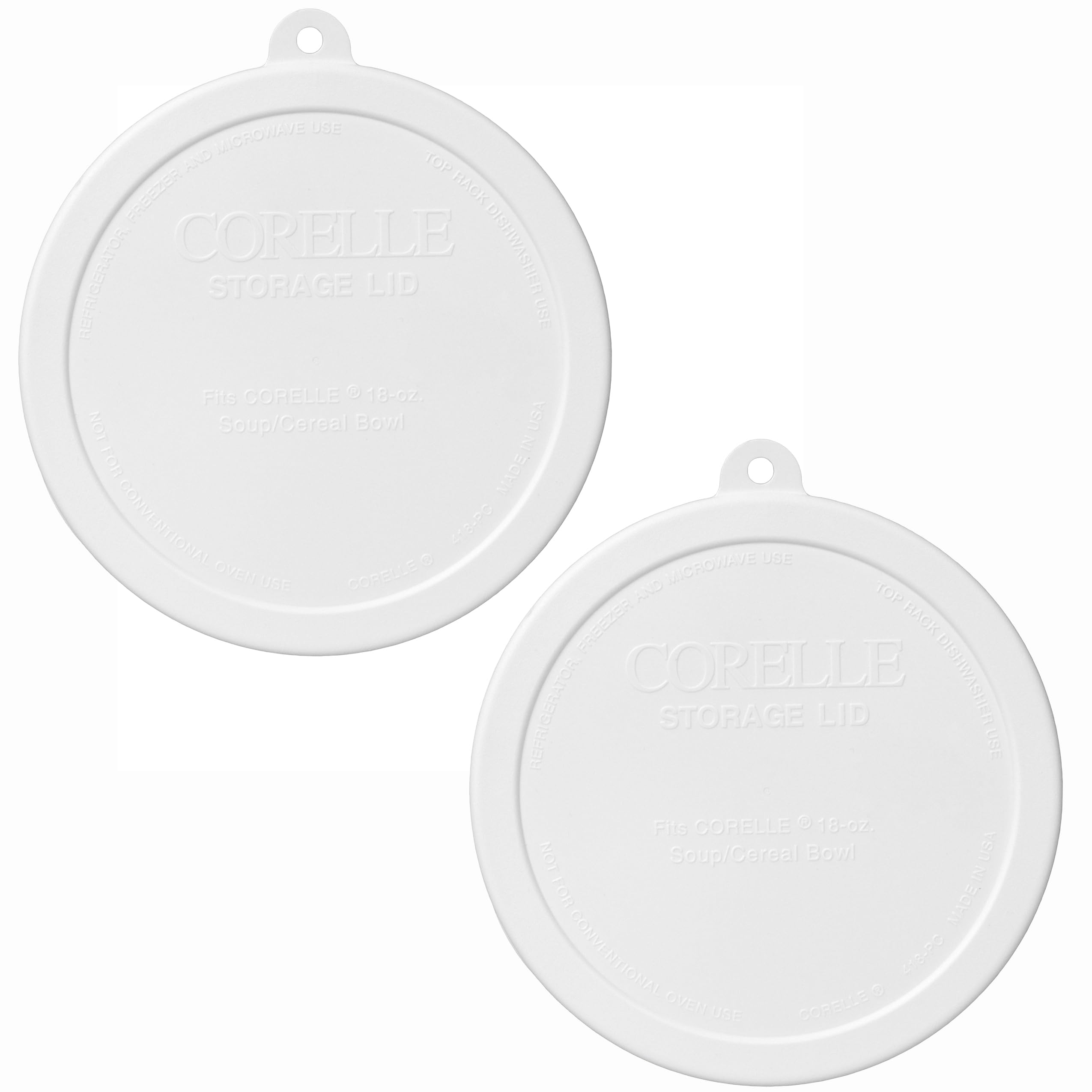 Corelle 418-PC White Cereal Bowl Plastic Lids (2-Pack)
