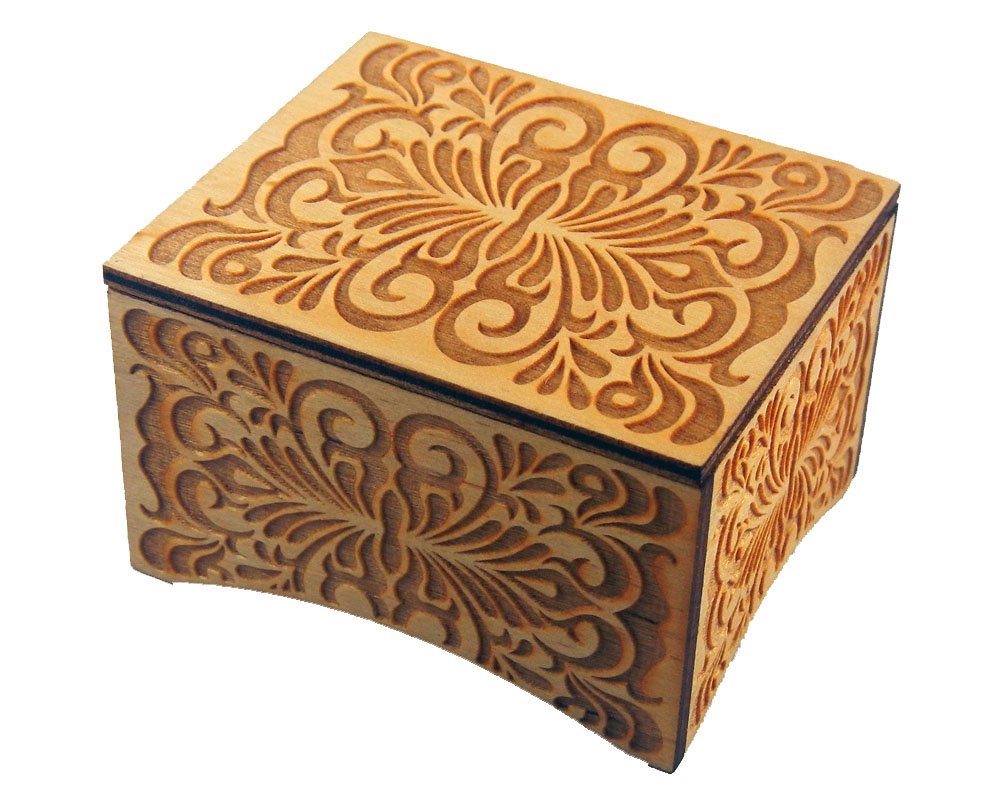 TheLasersEdge, Personalizable Floral Windup Music Box, Laser Engraved Wood (Personalized, La Vie En Rose)