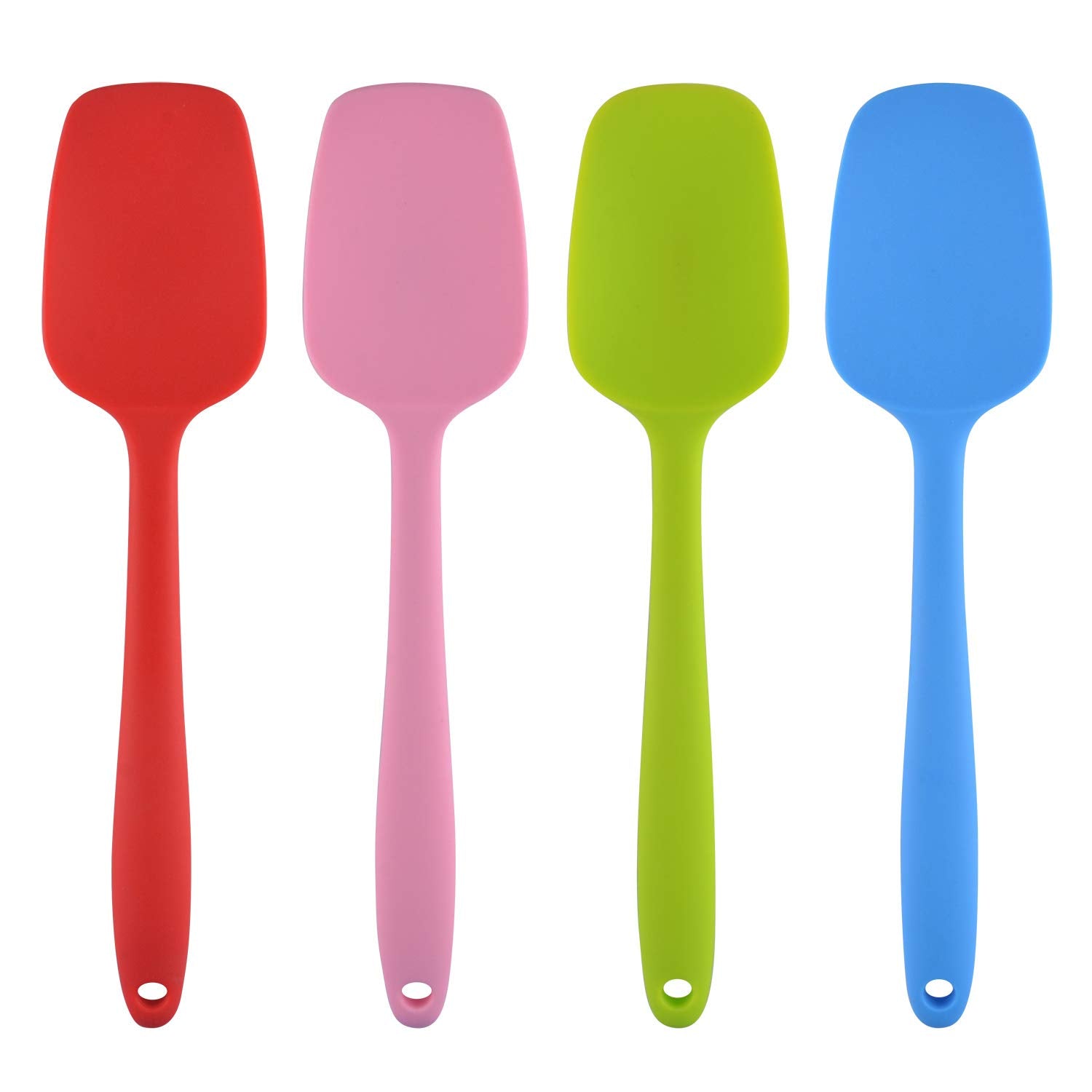 Silicone Spatulas, 10.6 Inch Rubber Spoon Spatula Heat Resistant One Piece Design Seamless Non-Stick Spoonulas Flexible Scrapers