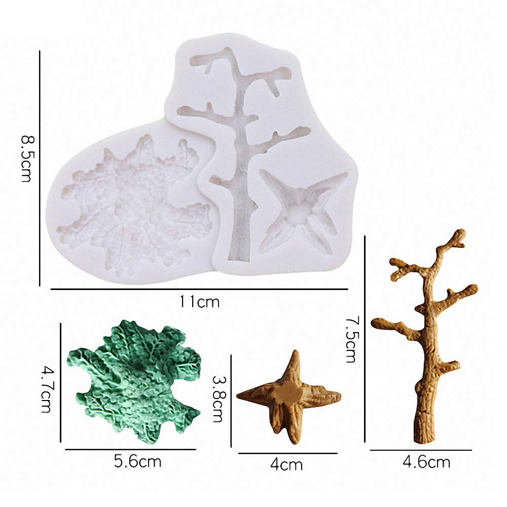 3Pcs/Set Forest Animal Silicone Fondant Molds Squirrel Chocolate Candy Mould Lumberjack Woodland Stump Pine Cones Wooden Tree Tr