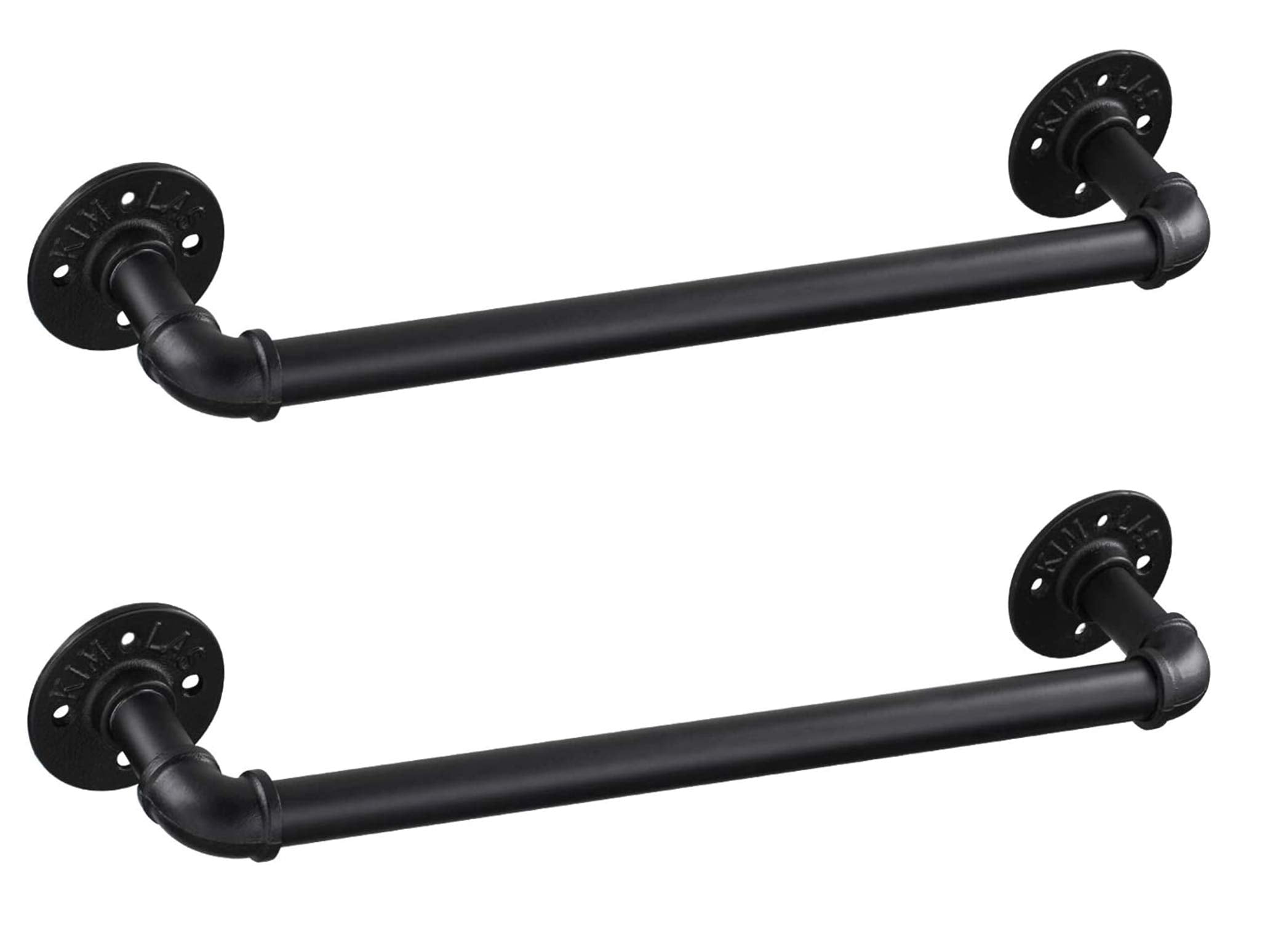 2 Pack 18 Inch Industrial Pipe Towel Bar, Elibbren Bathroom Hardware Towel Bar Accessory, Diy Wall Mount Bath Towel Rack Holder