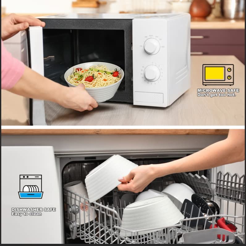 Duoluv Cereal Bowl, Set Of 8 Soup Bowls 36 Ounces Unbreakable Wheat Straw Bowls Microwave Dishwasher Safe Reusable Bowls For Kit