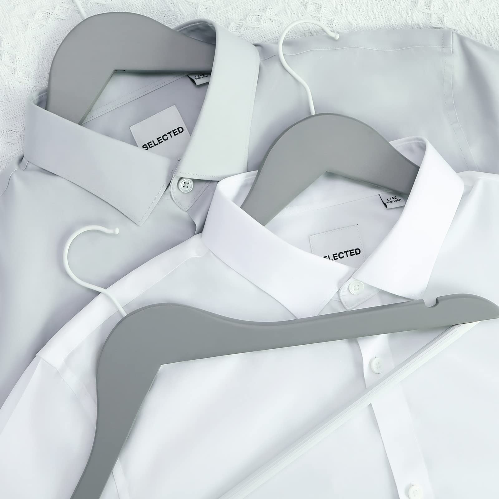 Topia Hanger Premium Wooden Hangers With Non-Slip Pant Bar, 360Swivel Hook And Shoulder Notches, 16 Pack Solid Wood Clothes Hang