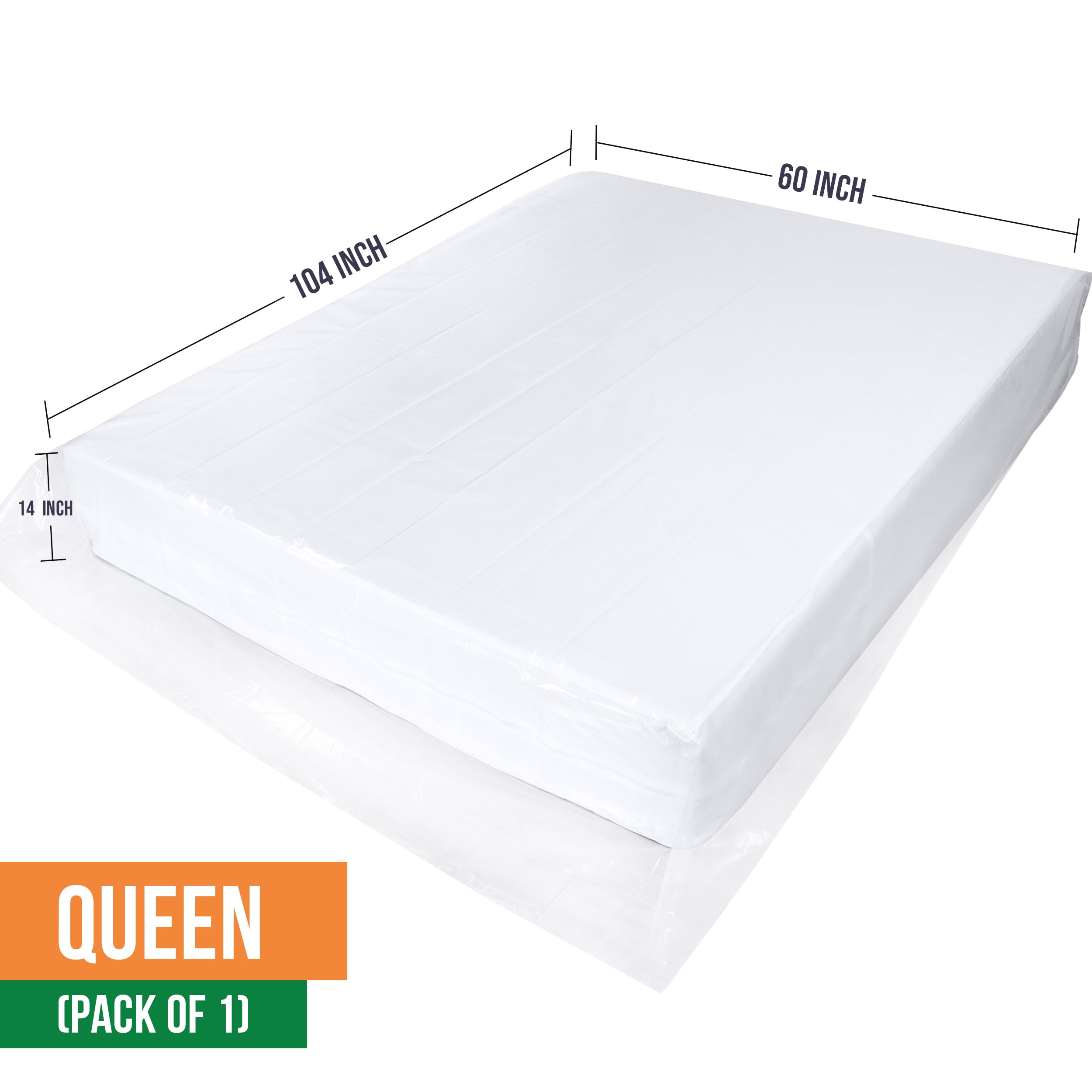 Utopia Home Mattress Bag For Moving Queen Size (Pack Of 1), 4 Mil Thick Mattress Storage Bag, Plastic Mattress Cover, Fits Mattr