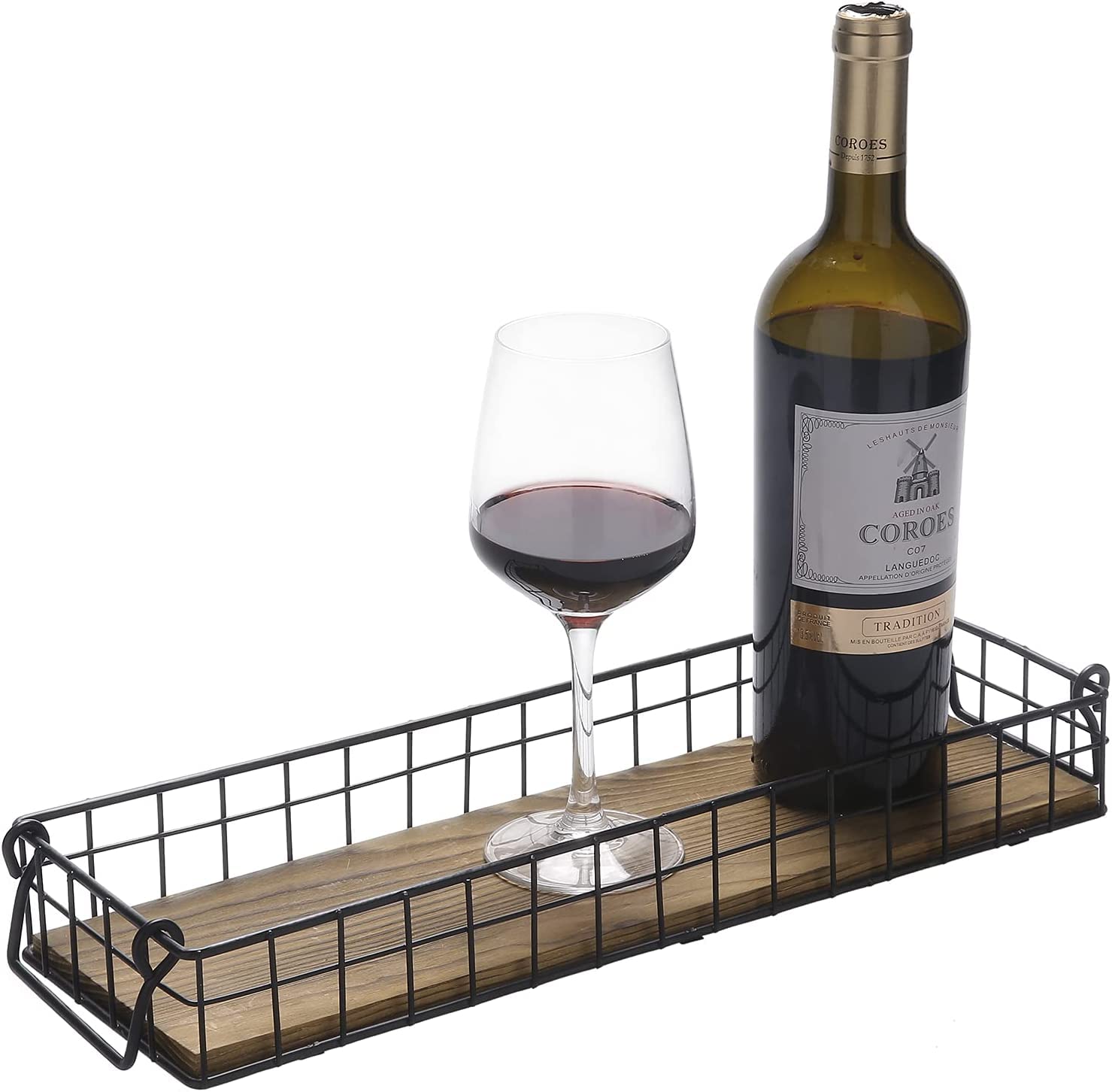 Indian Decor 44219 Classic Coffee Table Tray, Serving Tray/Metal Decorative Tray With Handle, Coffee Tray For Coffee Table, Rect