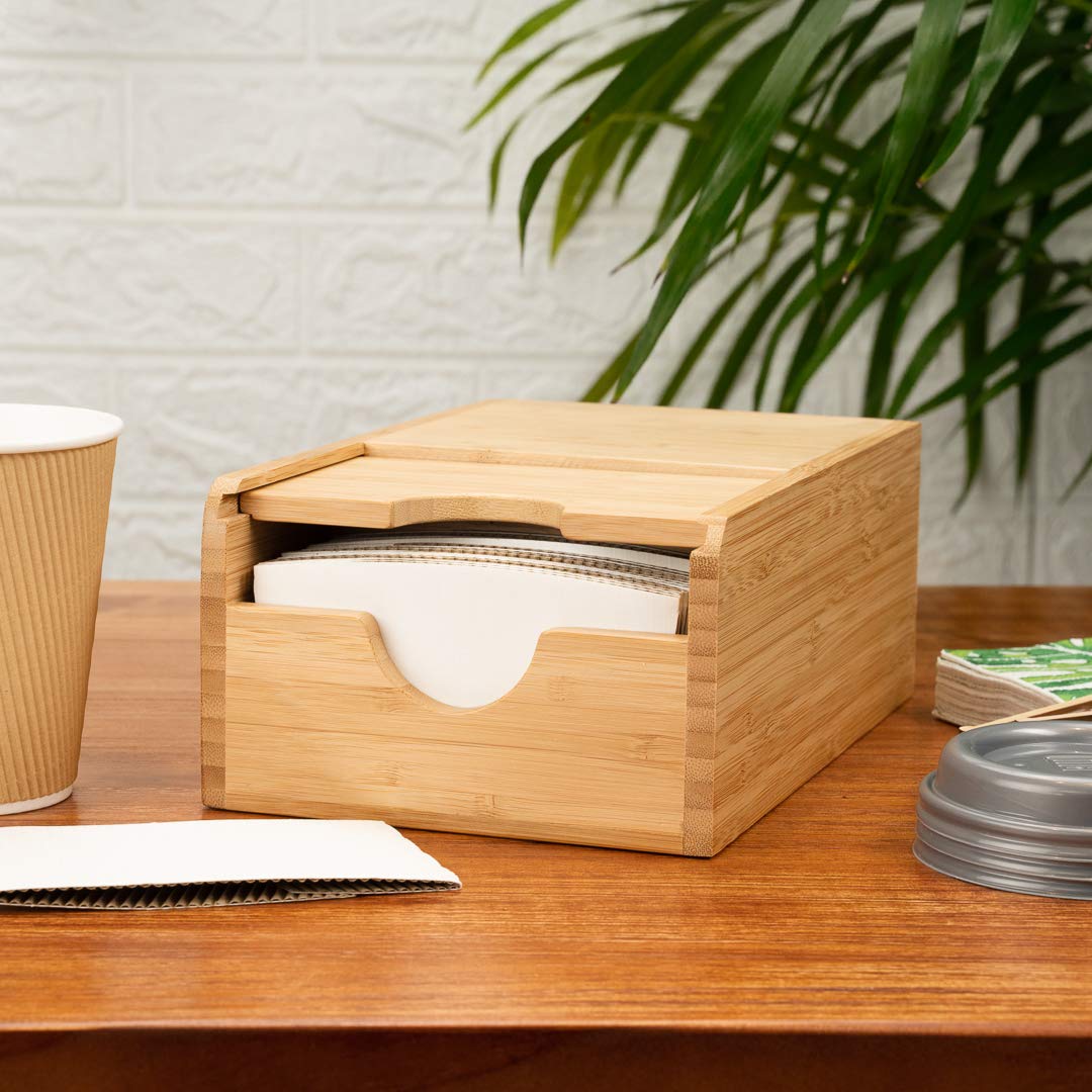 Restaurantware Restpresso 9 1/2 X 6 X 3.75 Inch Coffee Cup Sleeve Dispenser 1 Compact Coffee Sleeve Holder - Spring-Loaded Desig